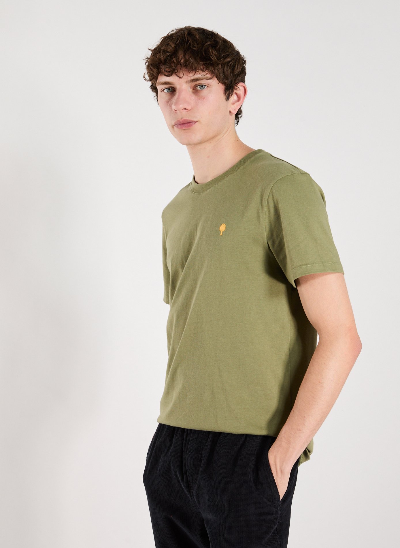 FAGUO Short-Sleeve Cotton T-Shirt  Khaki