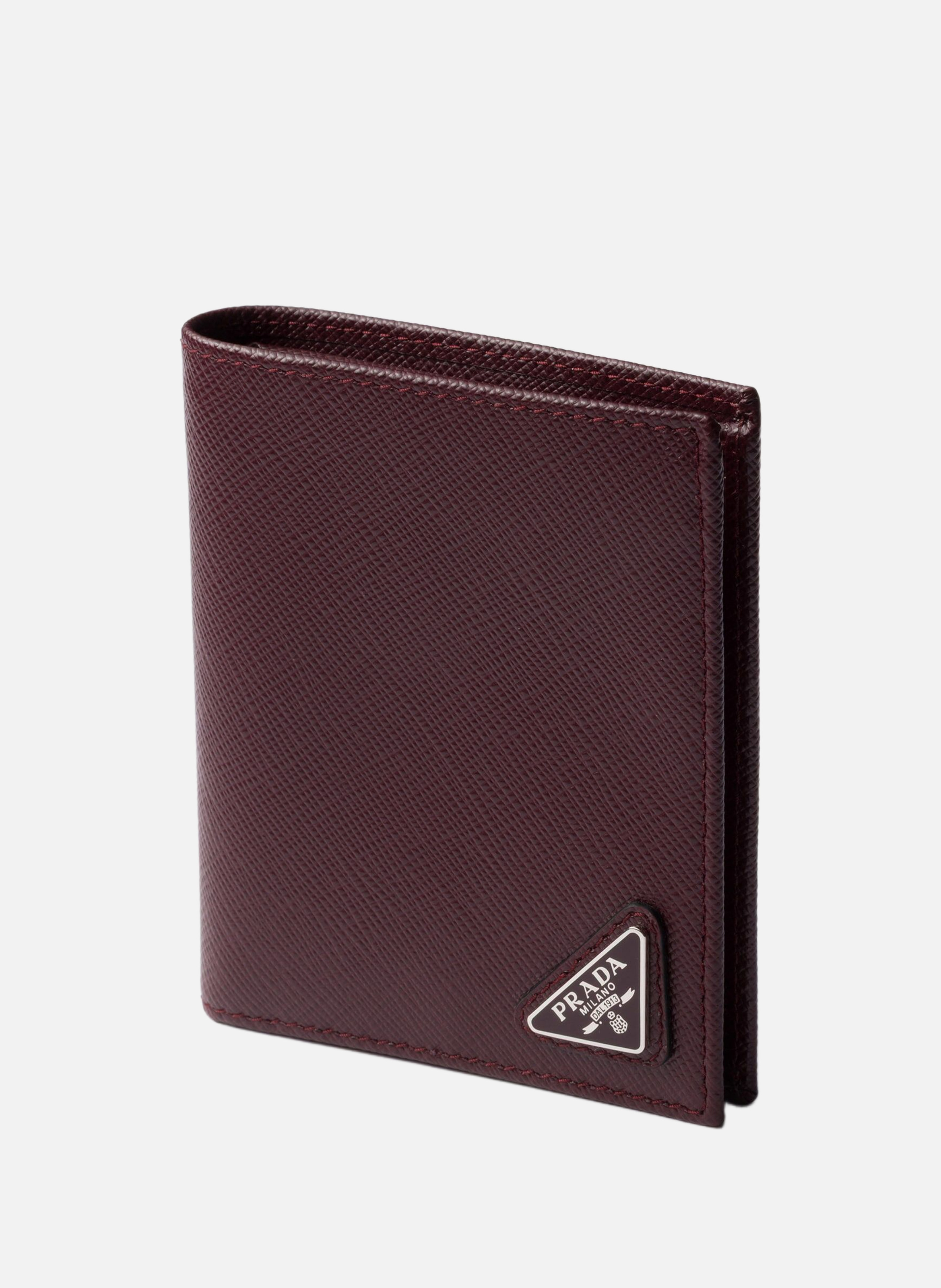 Portefeuille en cuir saffiano PRADA Rouge