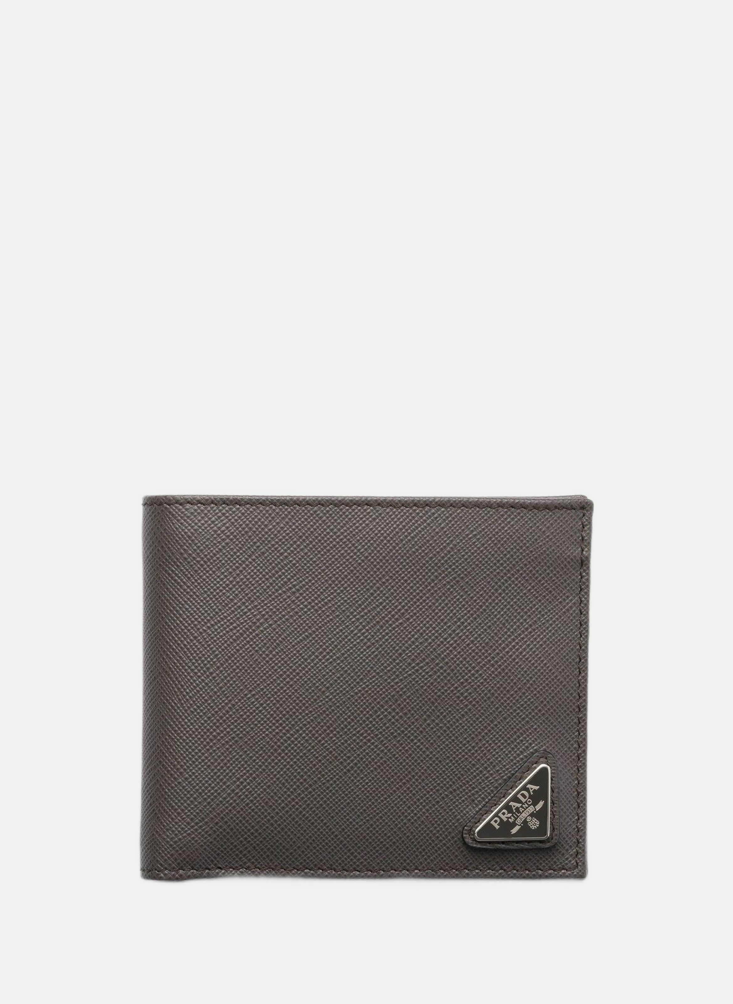 Portefeuille en cuir PRADA Gris
