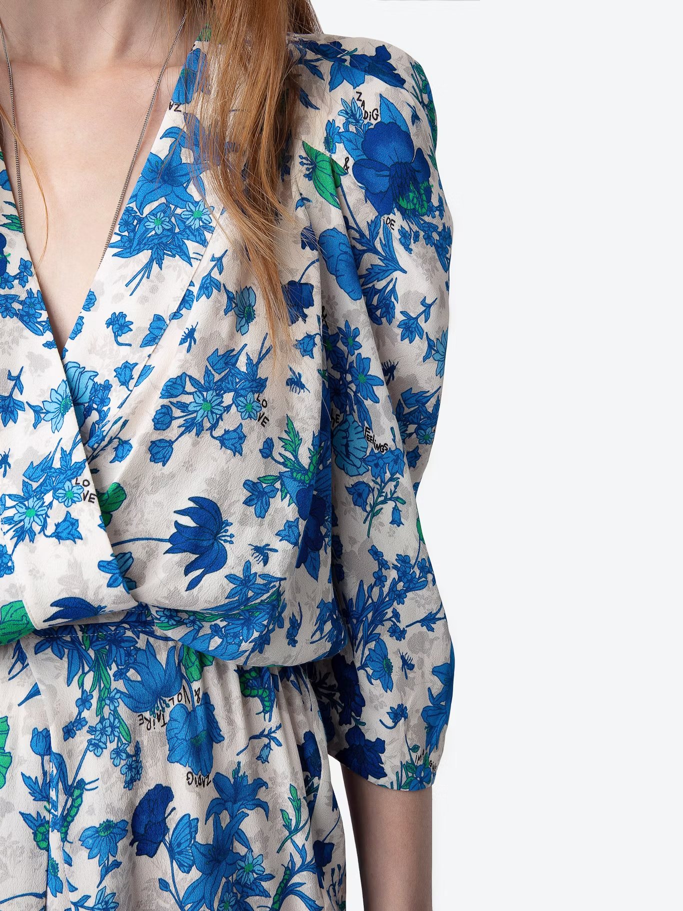 Robe courte droite encolure v imprimée ruz ZADIG&VOLTAIRE Blanc