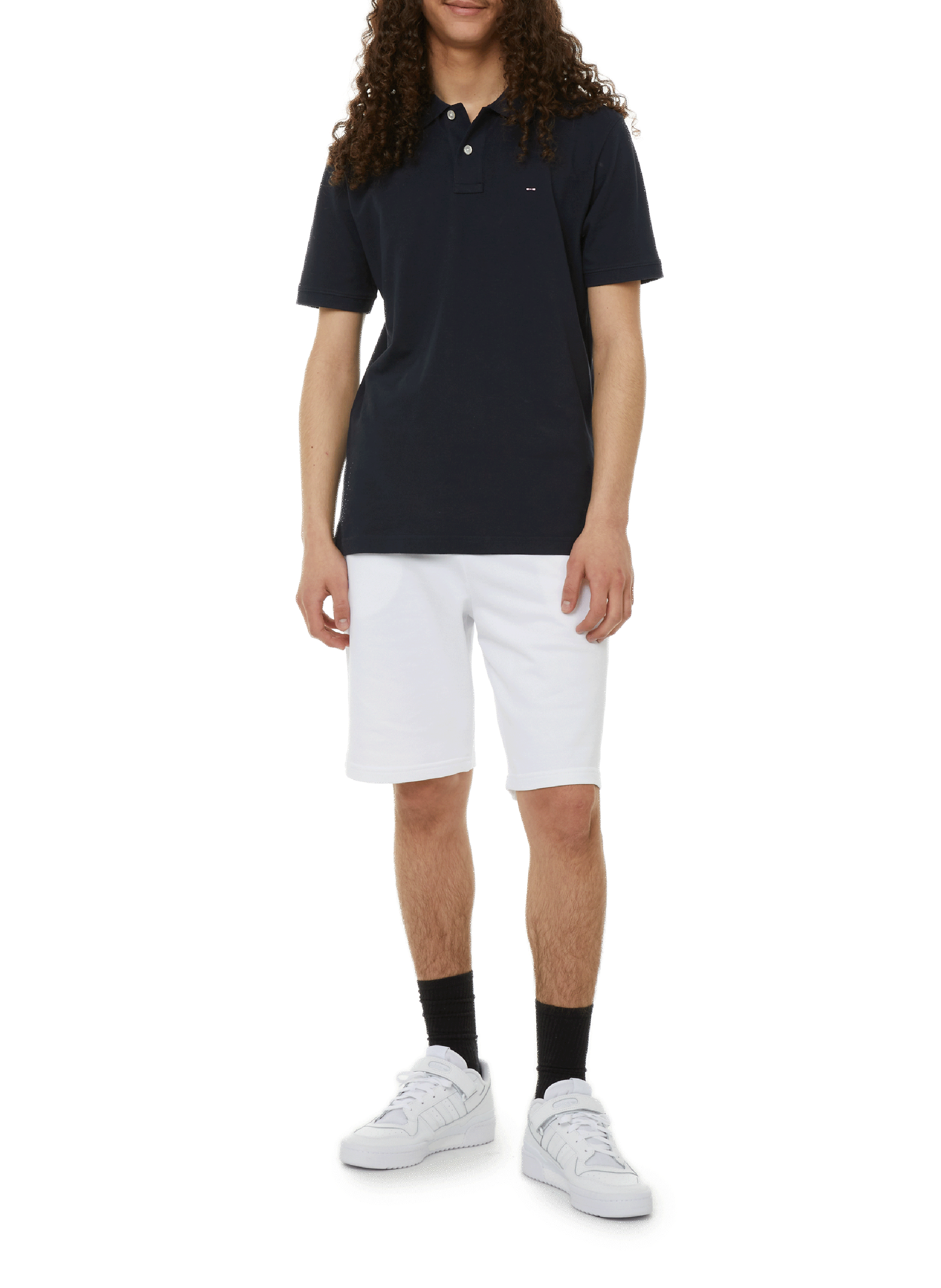 Plain cotton piqué polo shirt EDEN PARK Blue