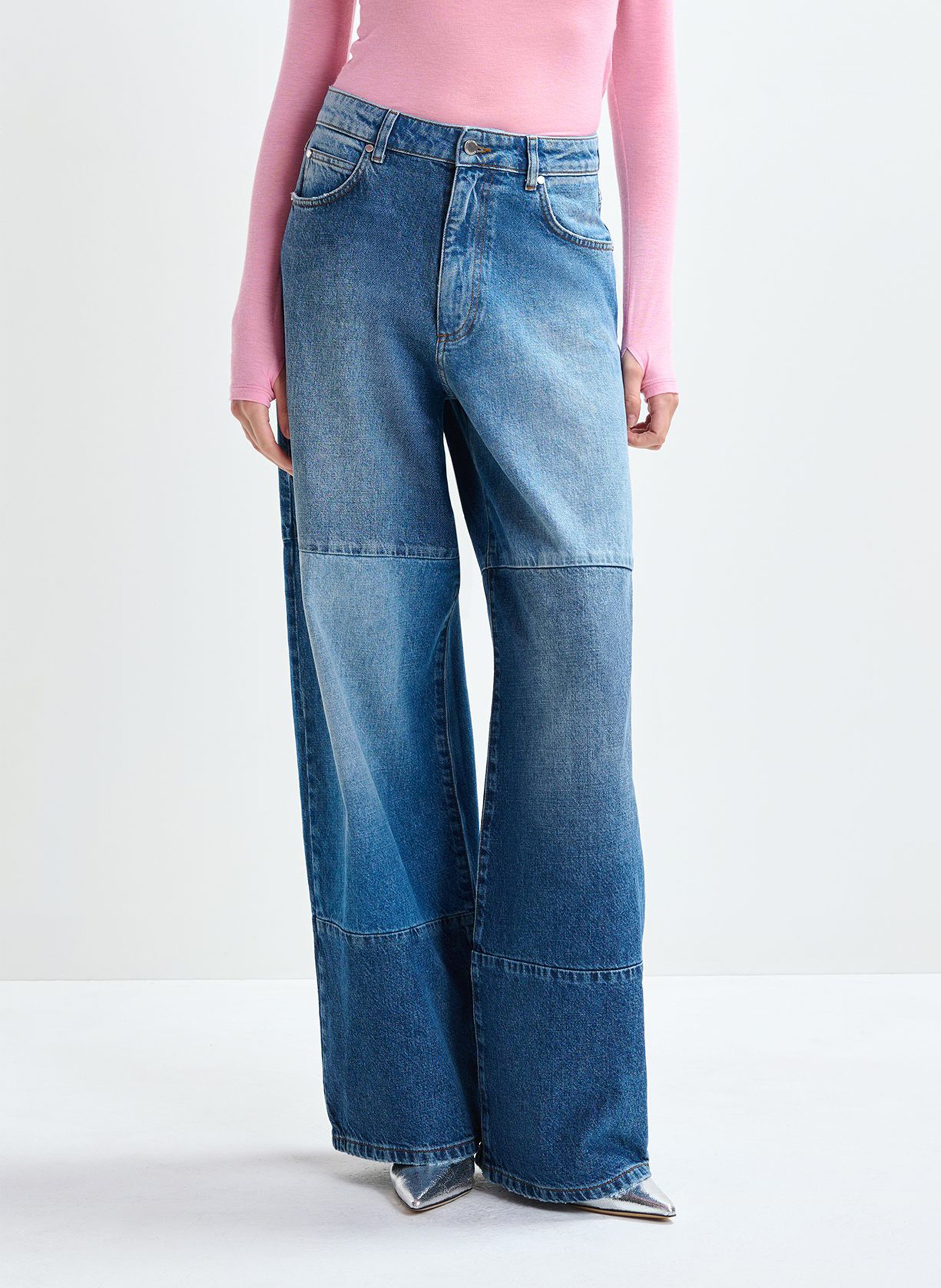 Jean large en coton bio et coton recyclé jee ESSENTIEL ANTWERP Bleu