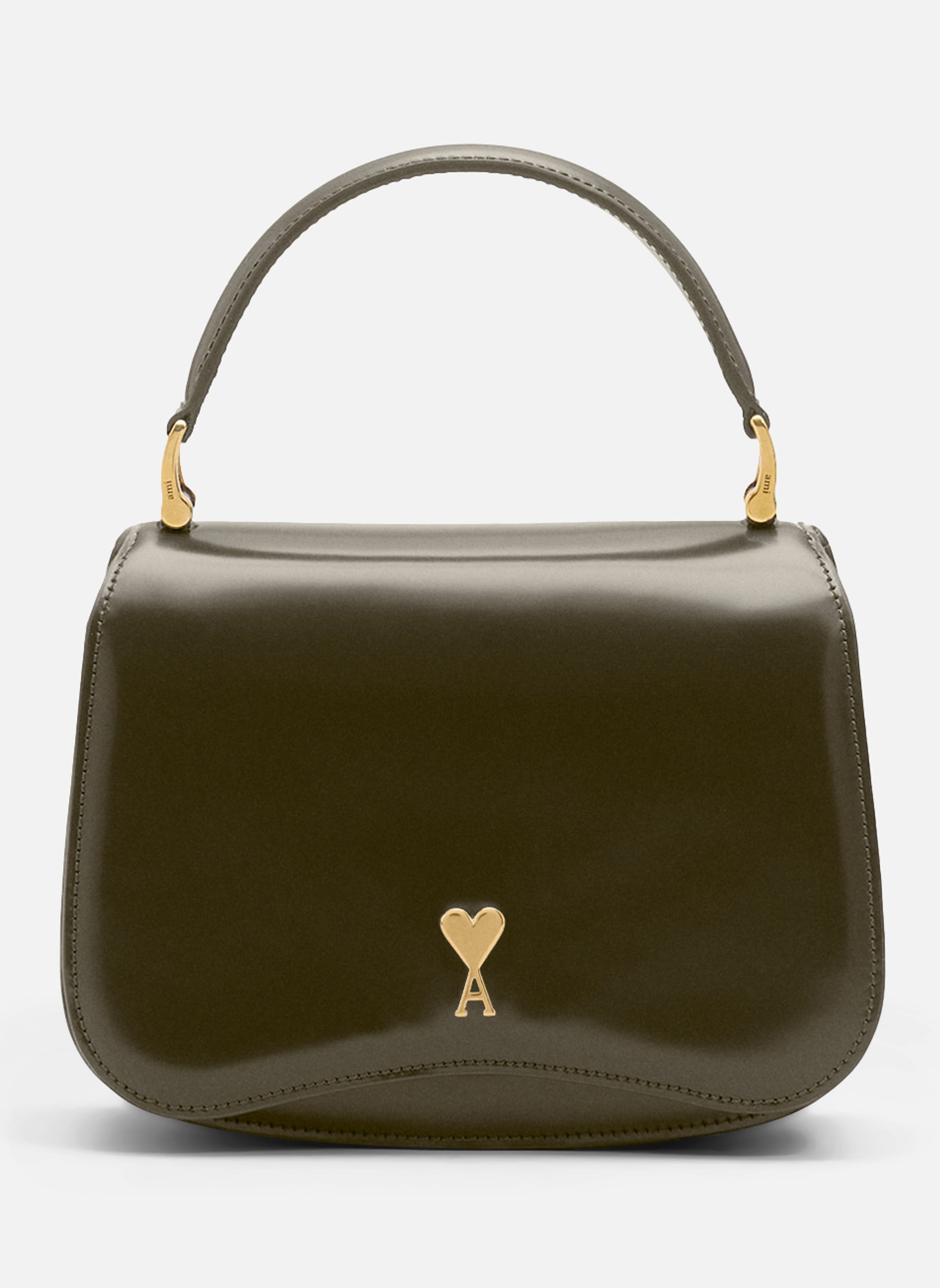 Sac Top Handle Paris Paris En Cuir Glacé unisexe AMI PARIS Vert