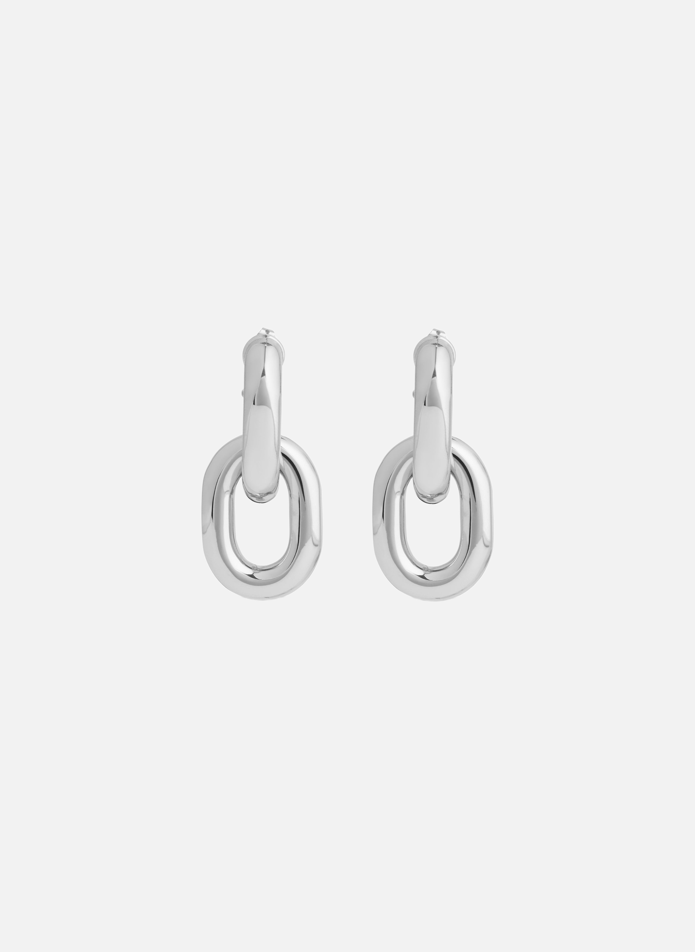 Boucles d’oreilles link xl double RABANNE Argent
