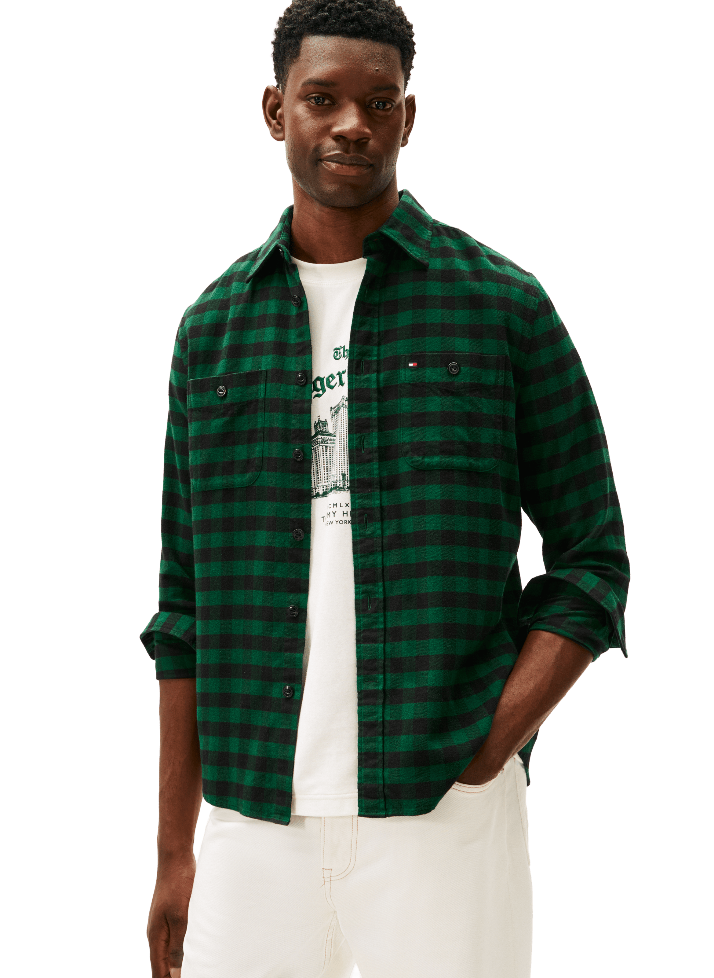 TOMMY HILFIGER Chemise à carreaux en coton Multicolore