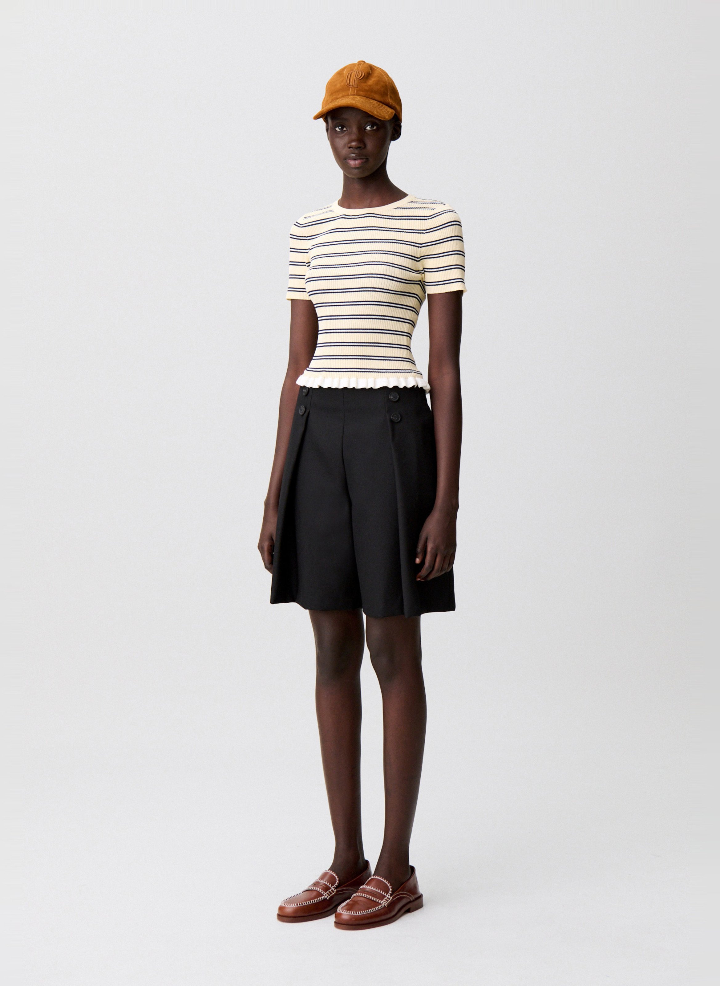 Top moulant côtelé à rayures CLAUDIE PIERLOT Multicolore