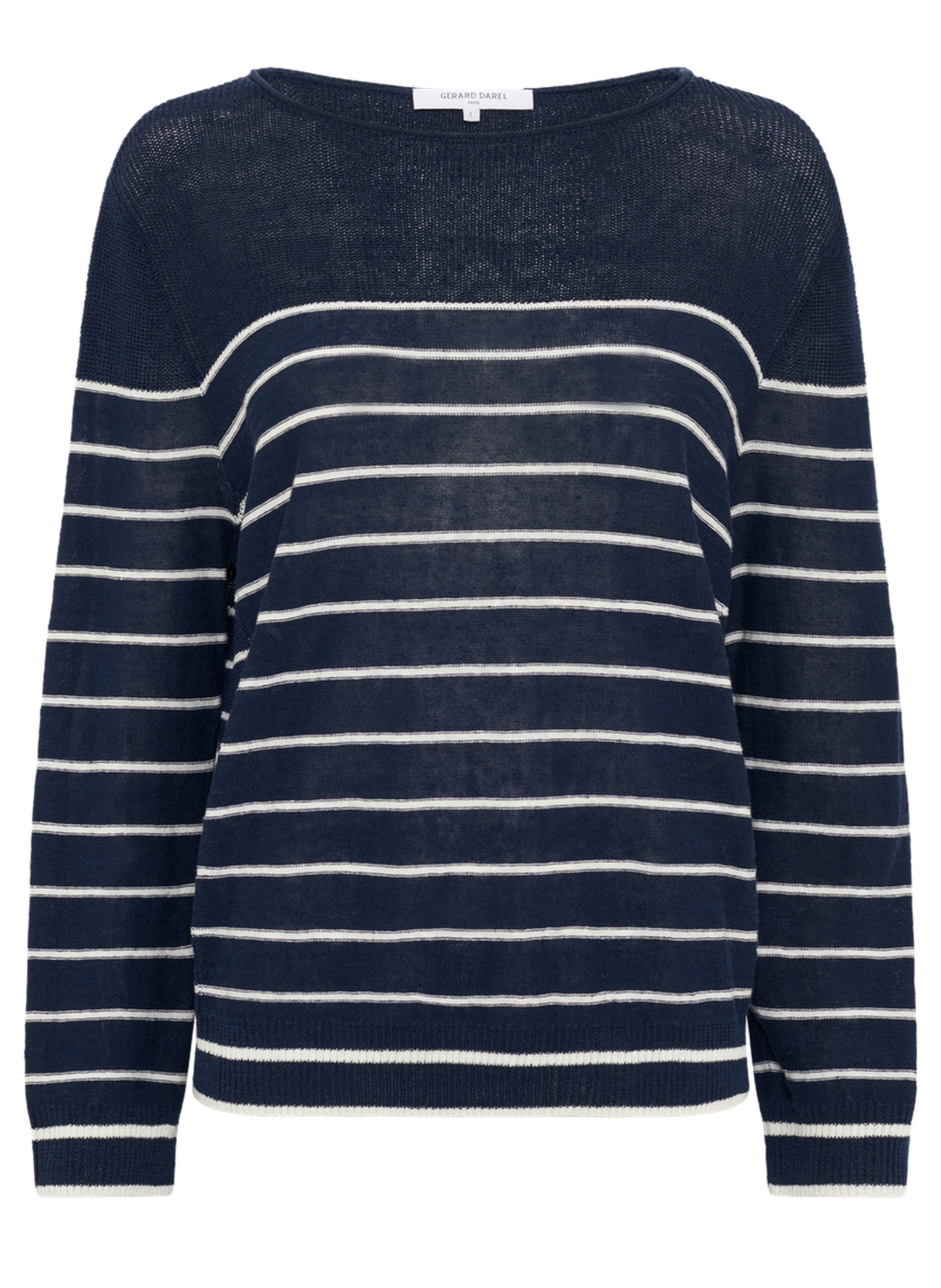 Pull ample rayé en lin mélangé - levia GERARD DAREL Bleu