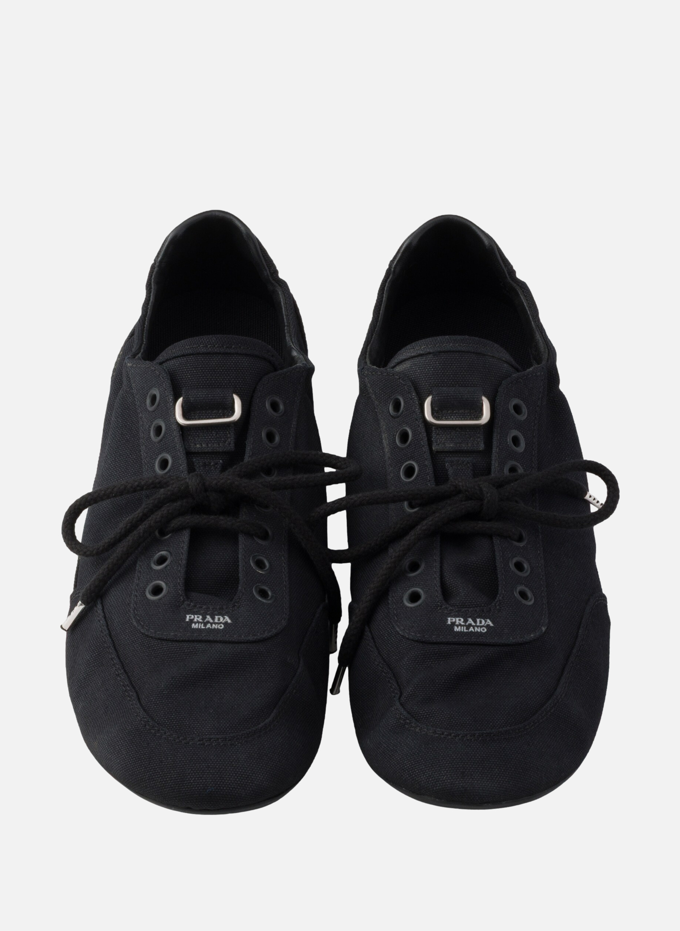 Baskets en toile collapse PRADA Noir