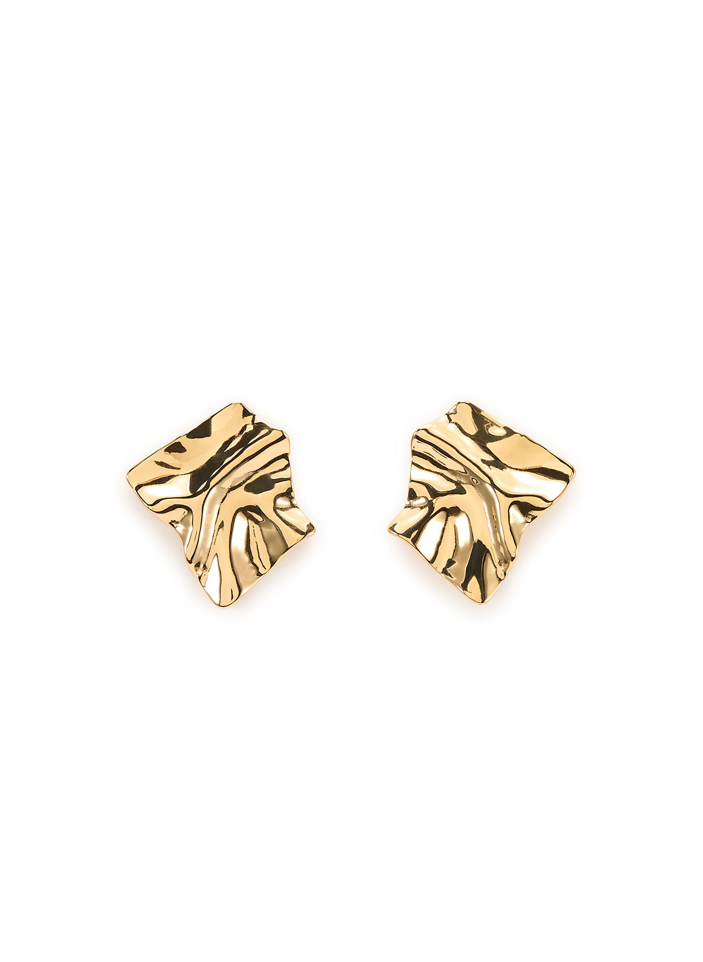 Boucles d'oreille plaque ondulée AU PRINTEMPS PARIS Doré
