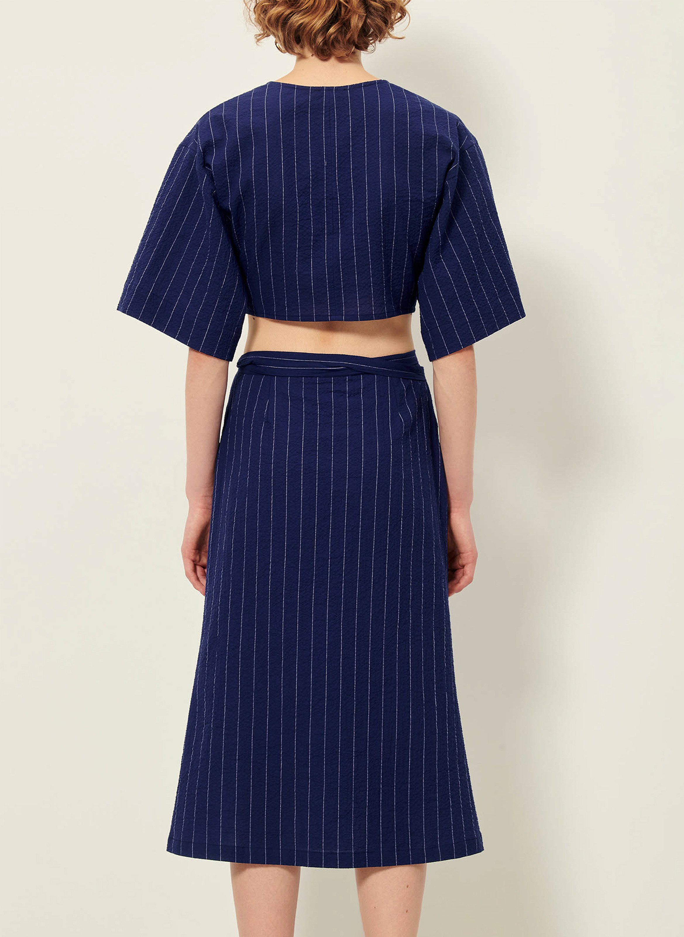 Top court noué à rayures playa SESSUN Bleu