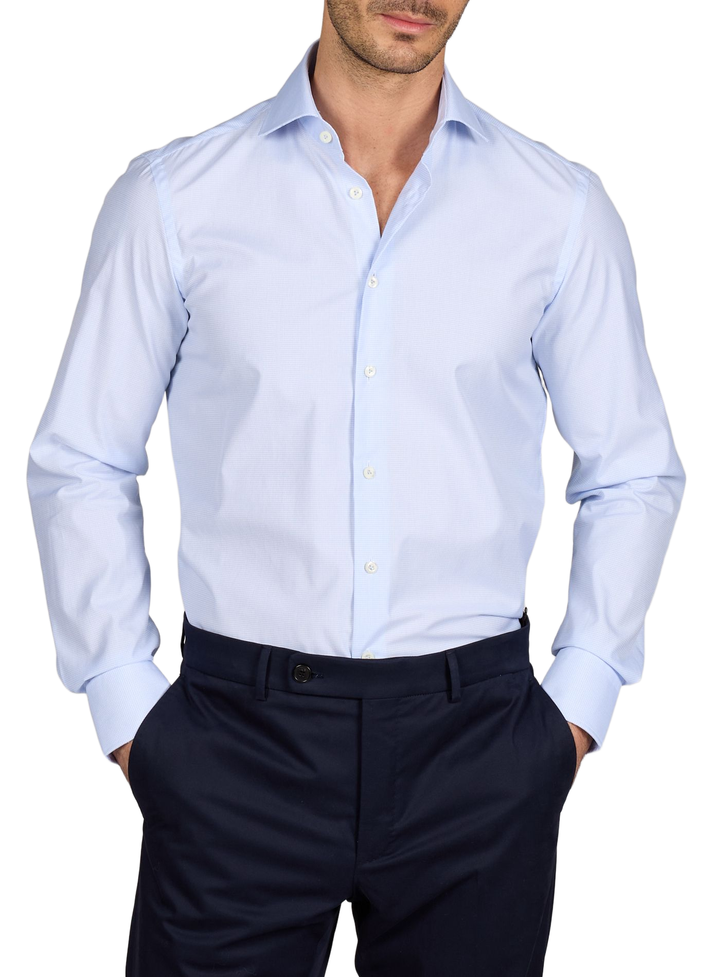 Chemise droite col classique en coton imrpimé VAN LAACK Bleu