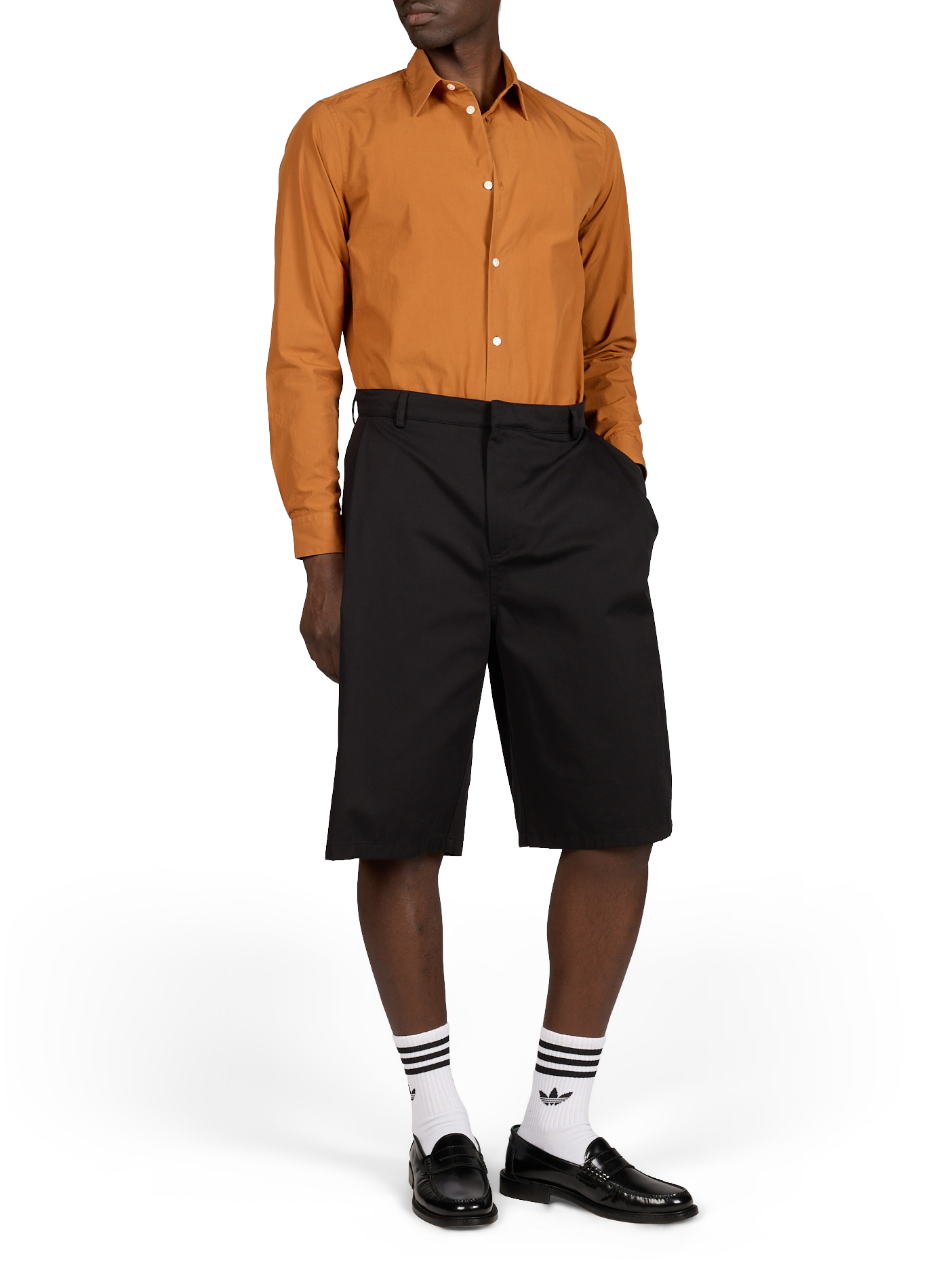 Camisa recta con cuello clásico de algodón AU PRINTEMPS PARIS Amarillo