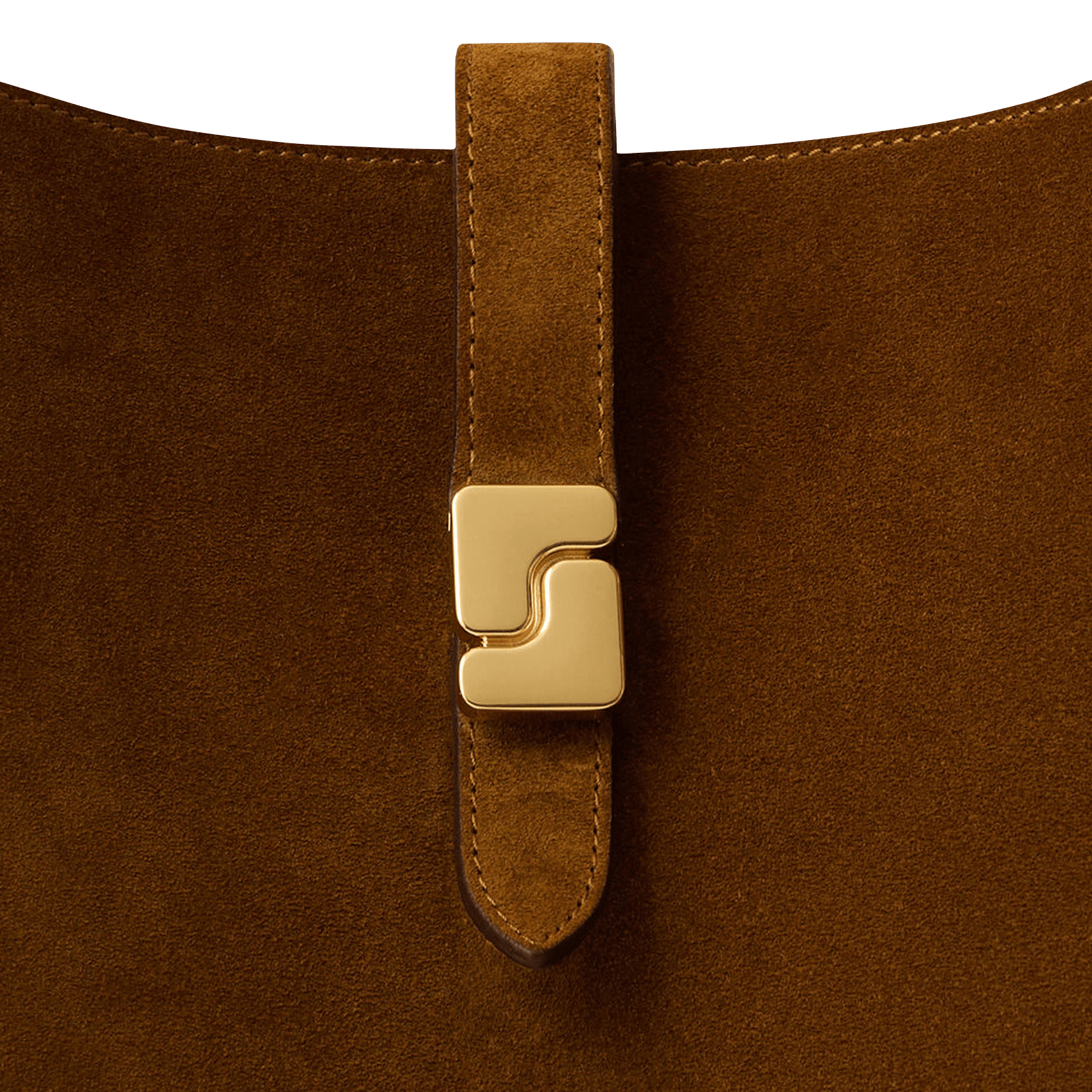 Sac à rabat monogramme en suède bello SOEUR Marron
