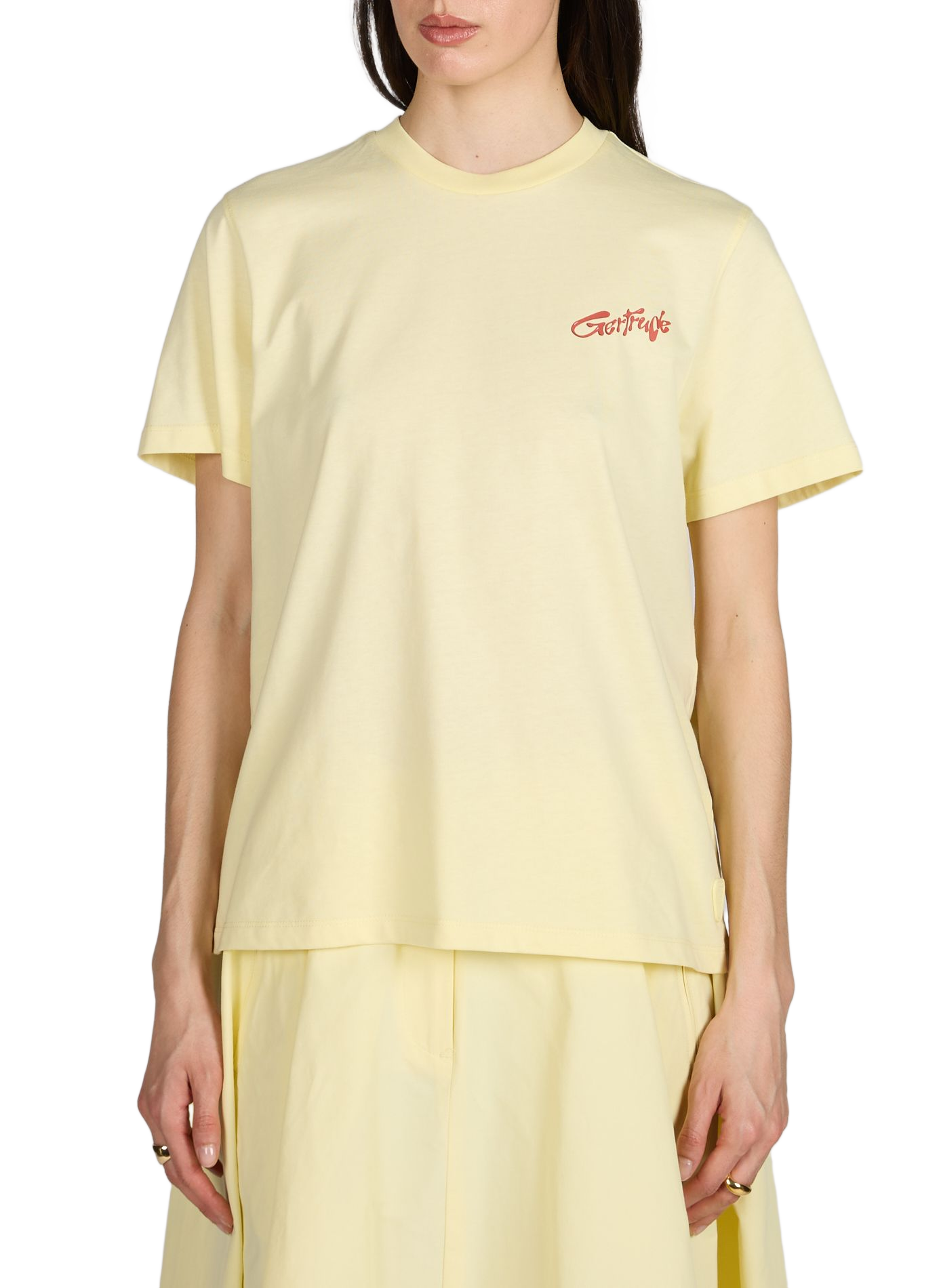 Tee-shirt droit sérigraphié GERTRUDE ET GASTON Jaune