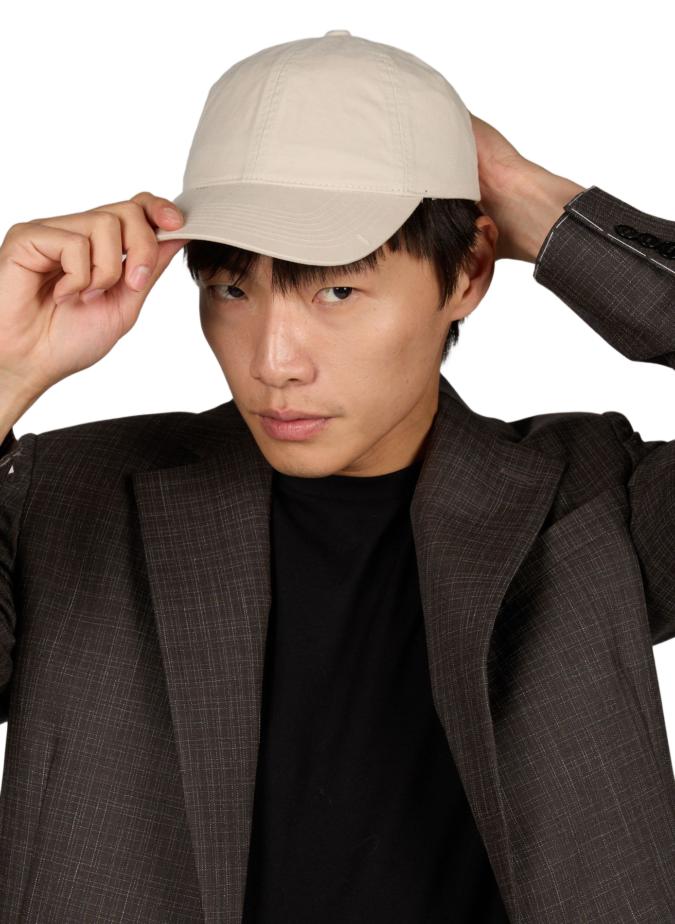 Solid cotton cap VARSITY Beige