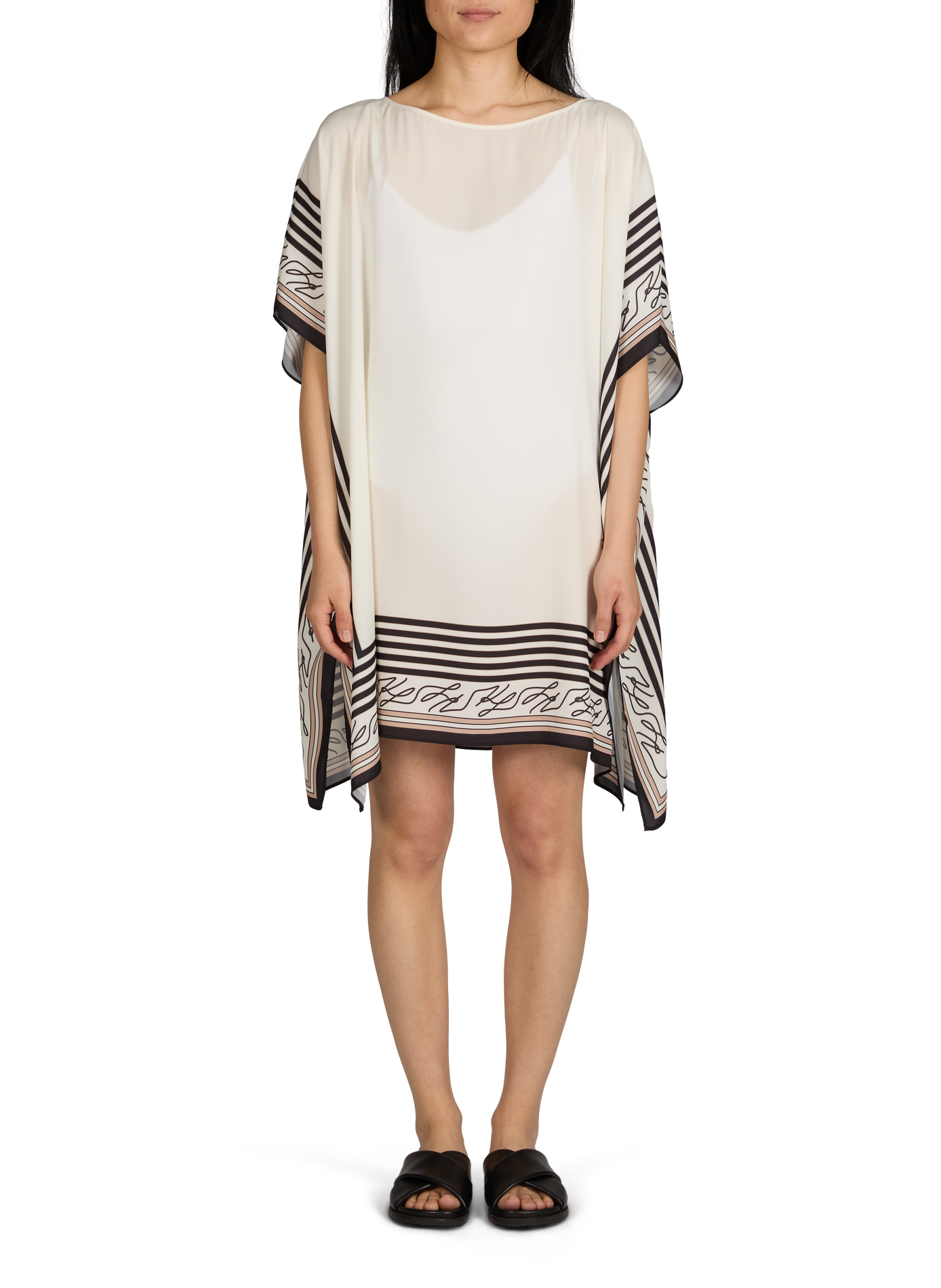 Printed square beach tunic KARL LAGERFELD White