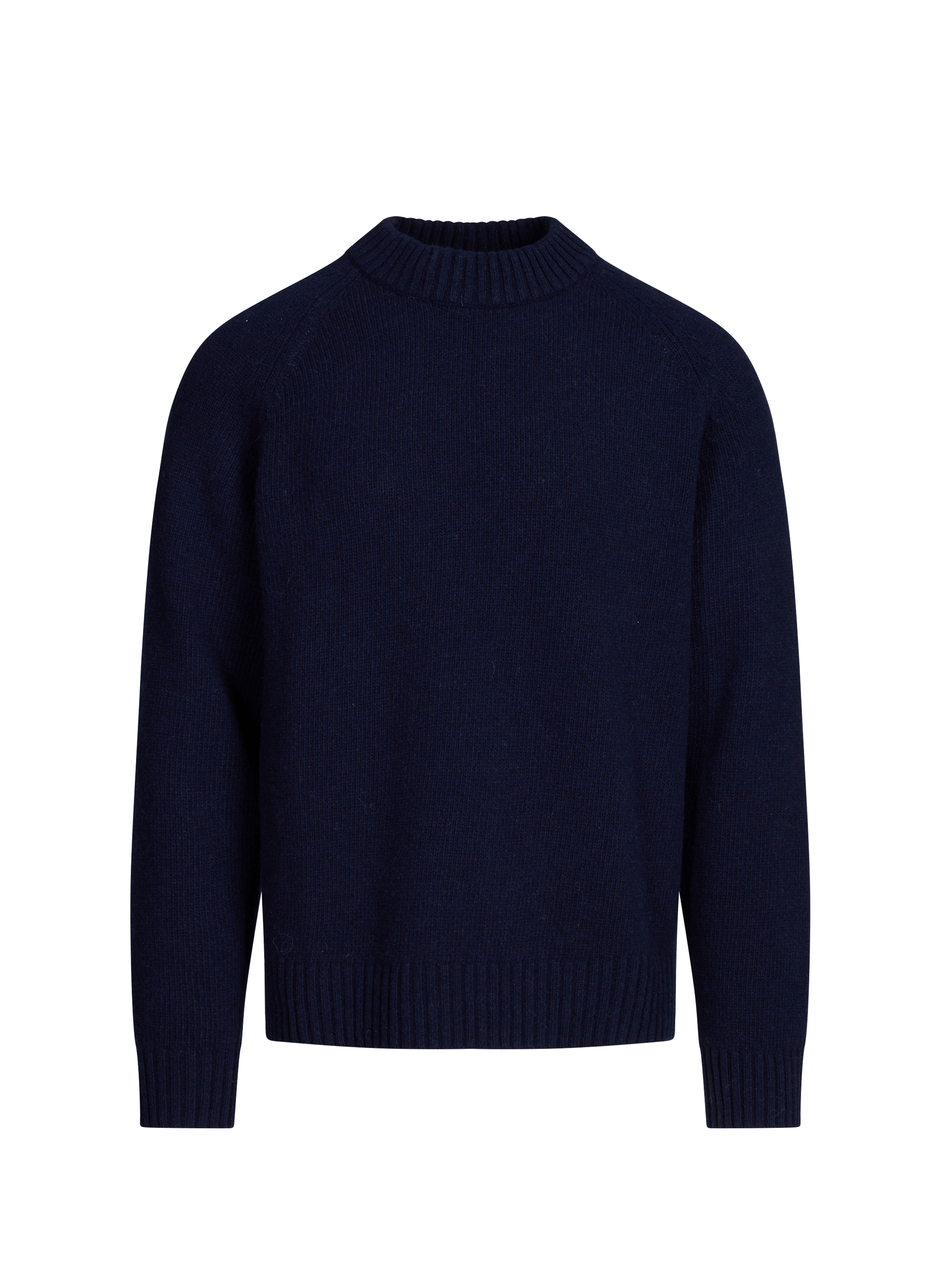 Round neck wool straight sweater SAISON 1865 Blue