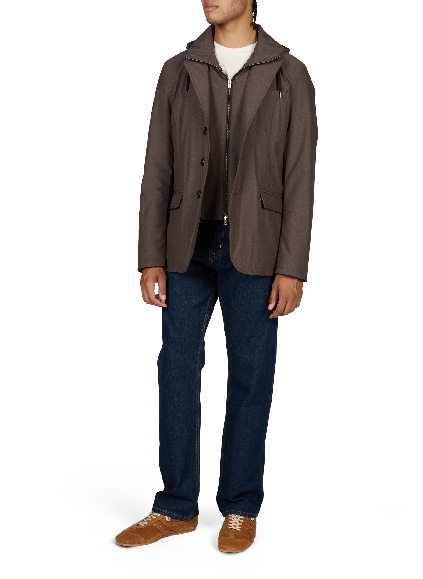 Blazer 2 en 1 à superposition amovible  HERNO Marron