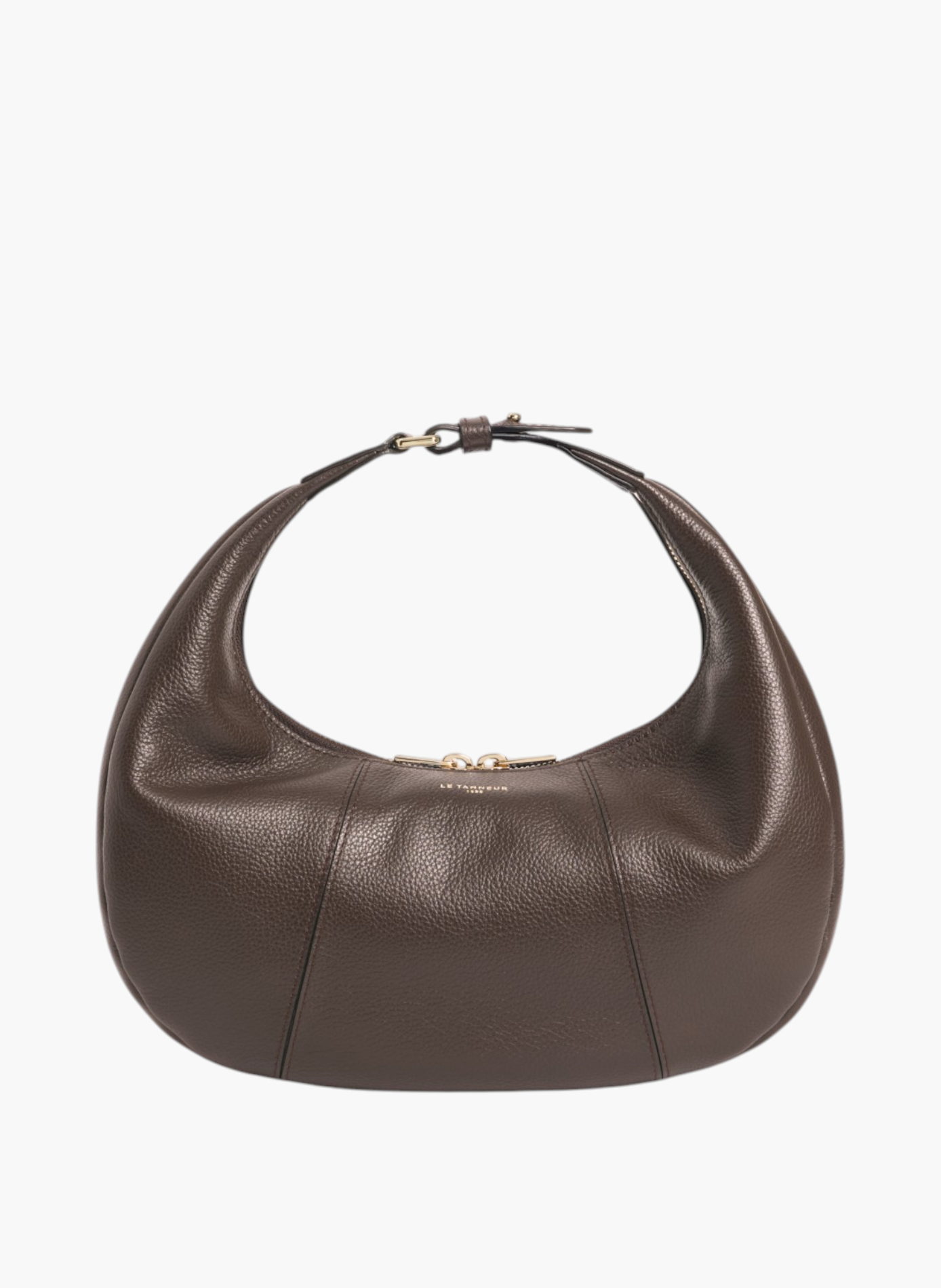Petit sac hobo juliette en cuir grainé LE TANNEUR Marron
