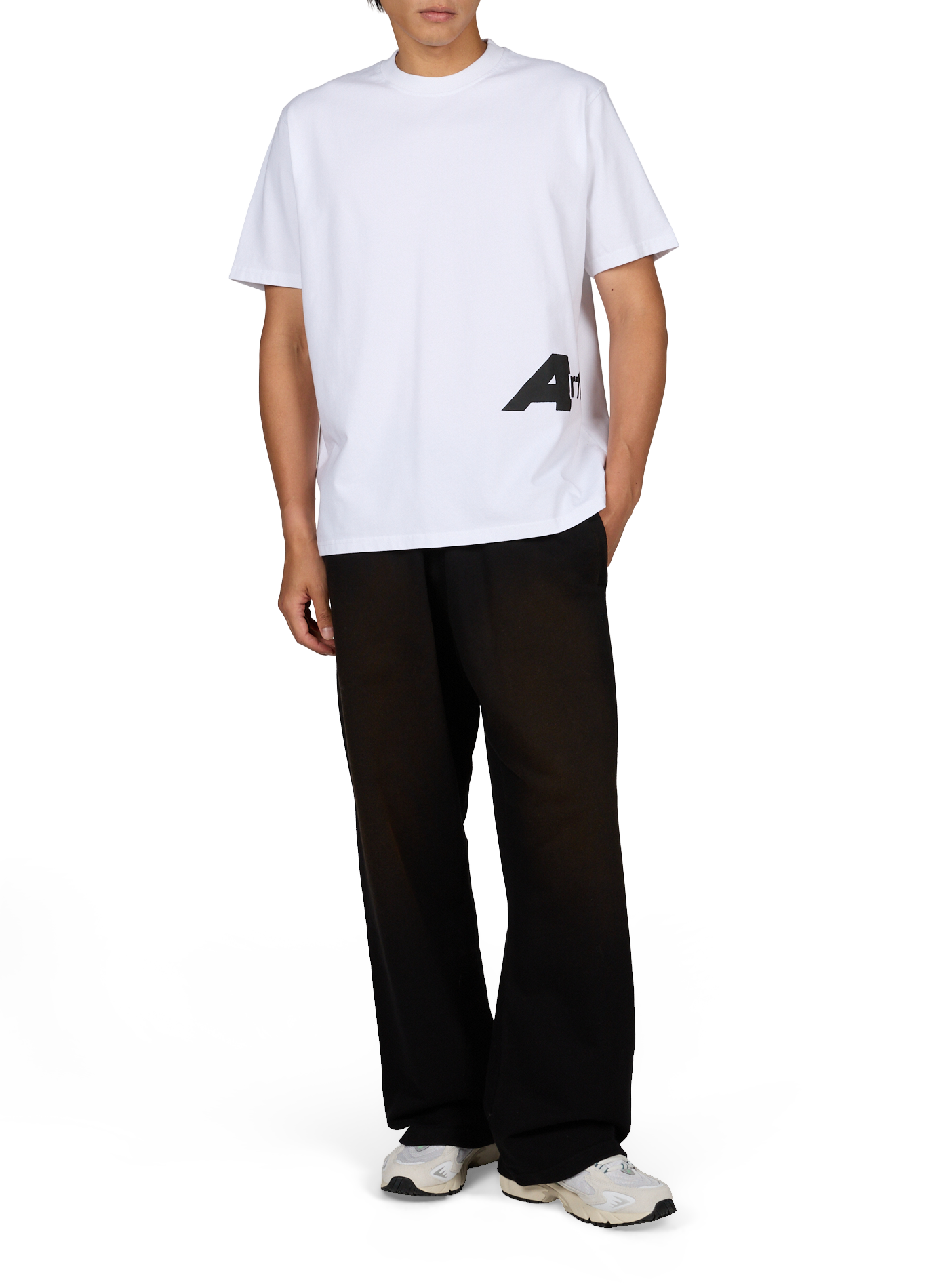 Straight round-neck t-shirt in screen-printed cotton. ARTE ANTWERP White