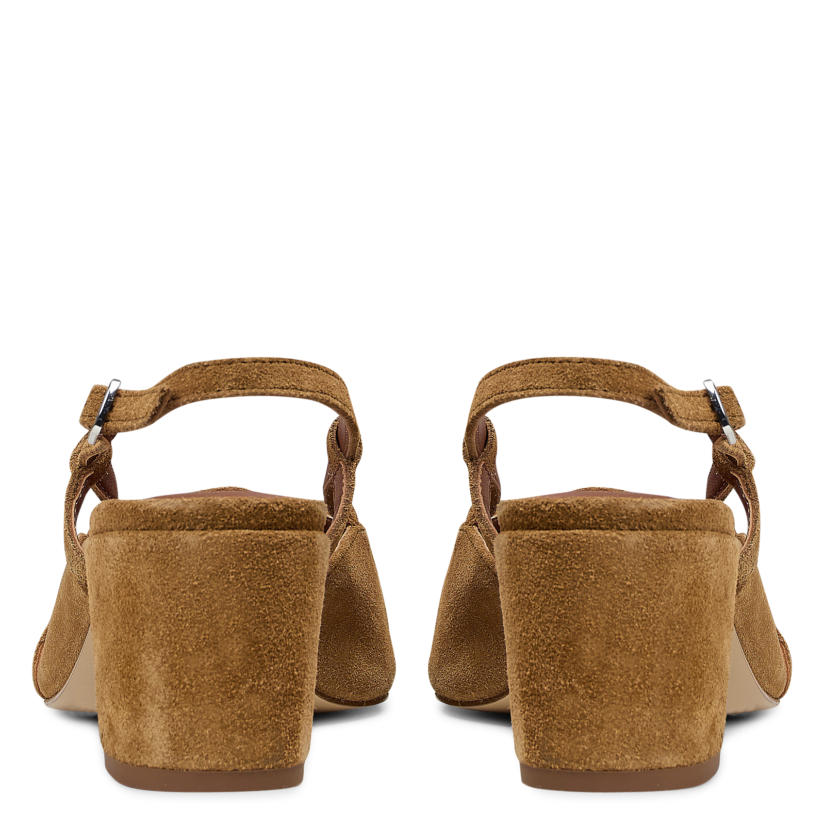 Escarpins slingback en cuir velours IKKS Beige