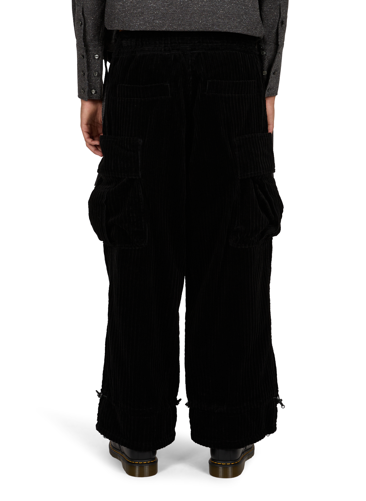 Pantaloni in velluto a coste di cotone WANSIE Nero