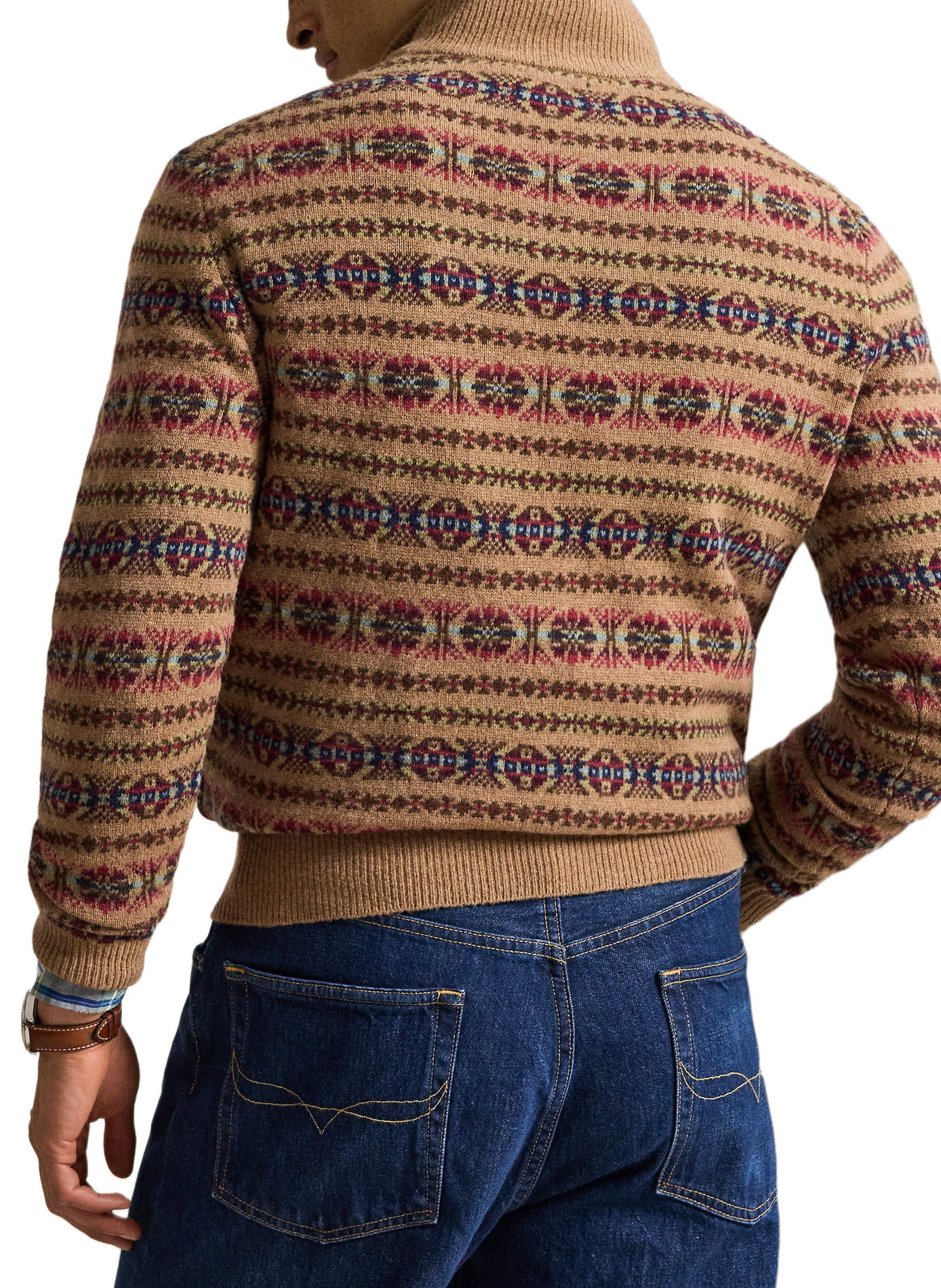 Sweat droit col camionneur imprimé en laine POLO RALPH LAUREN Multicolore