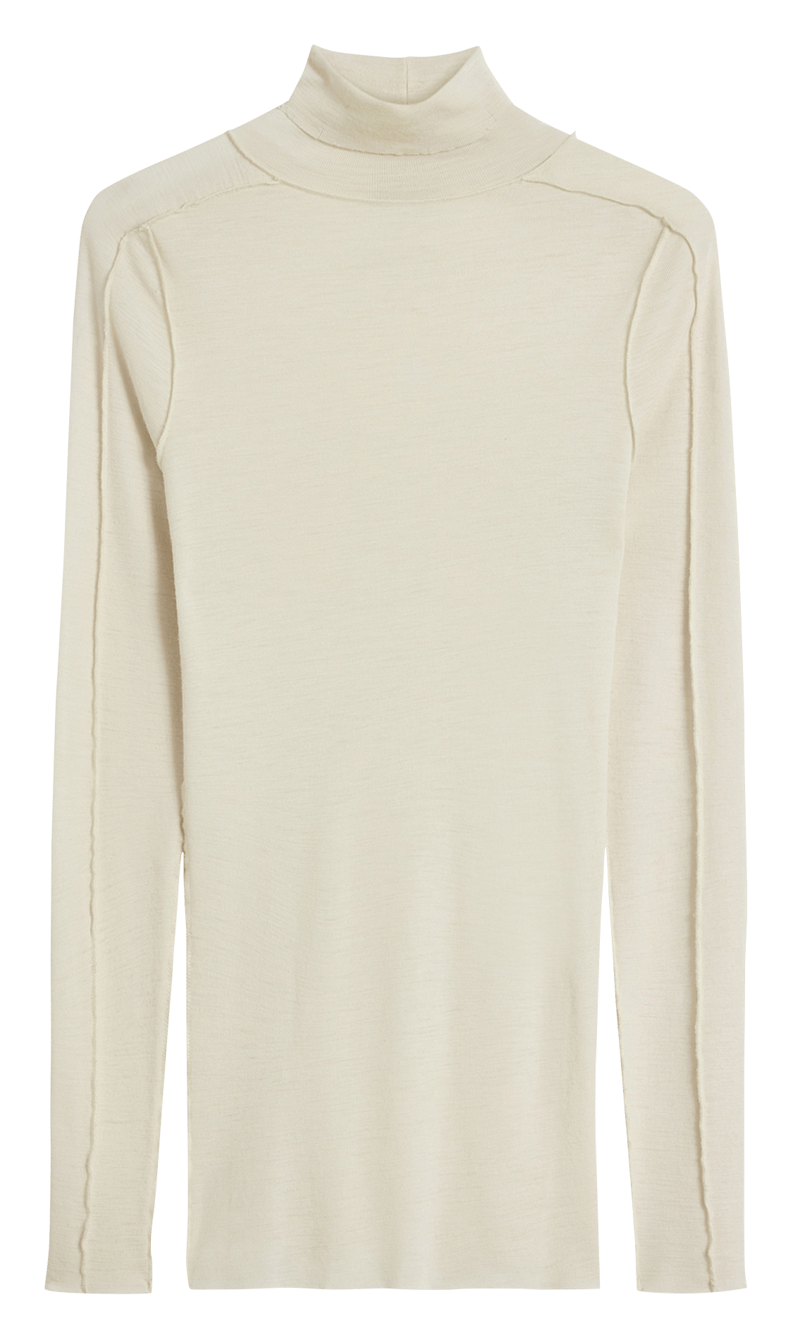Tee-shirt col montant en laine lois SOEUR Beige