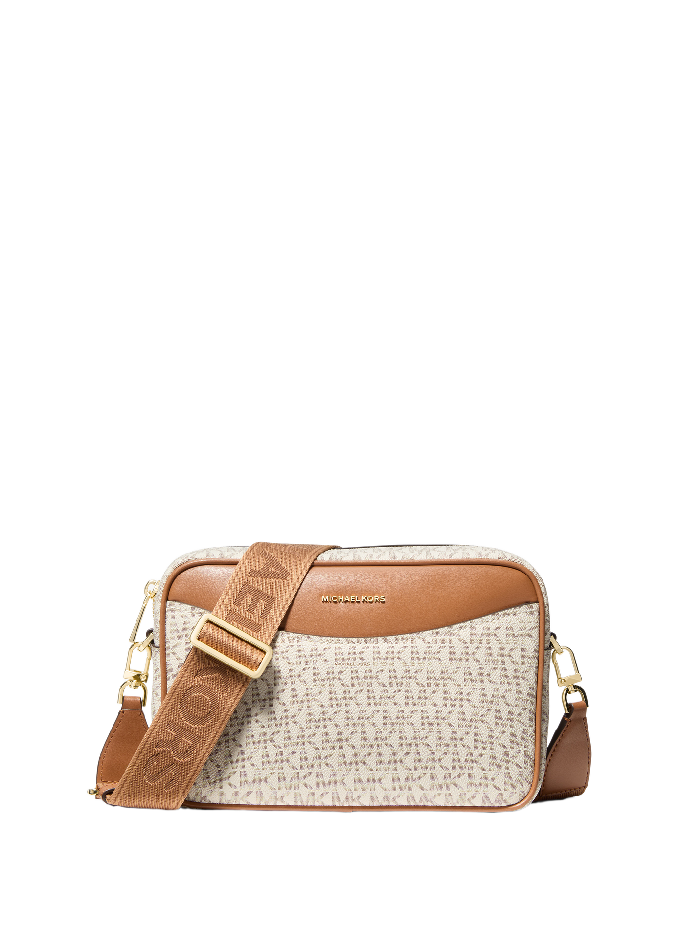 Grand sac à bandoulière Bev logotypé MICHAEL KORS Beige