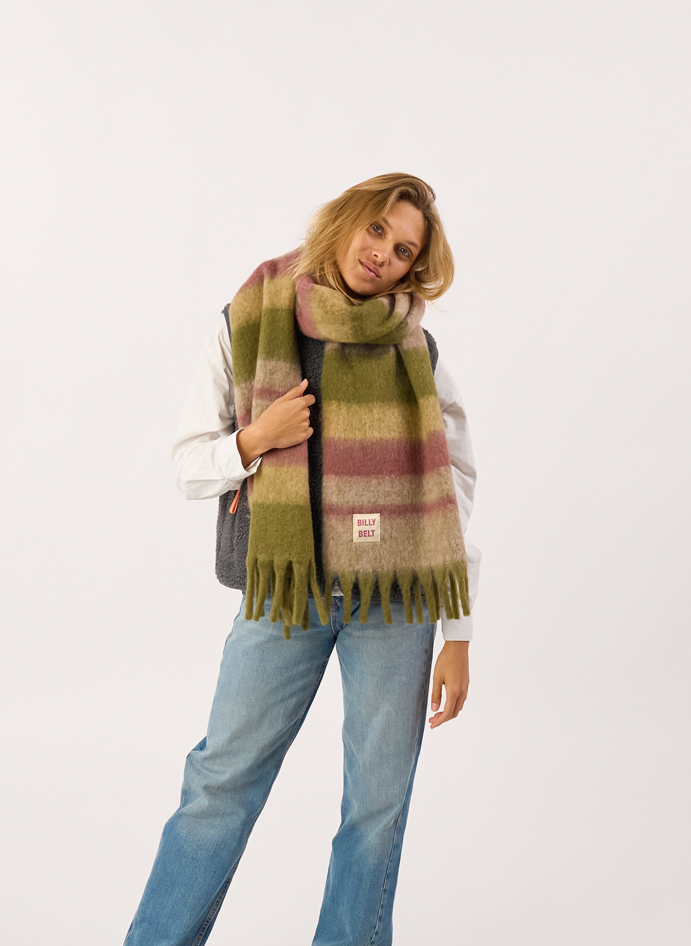 Echarpe en laine large BILLYBELT Kaki