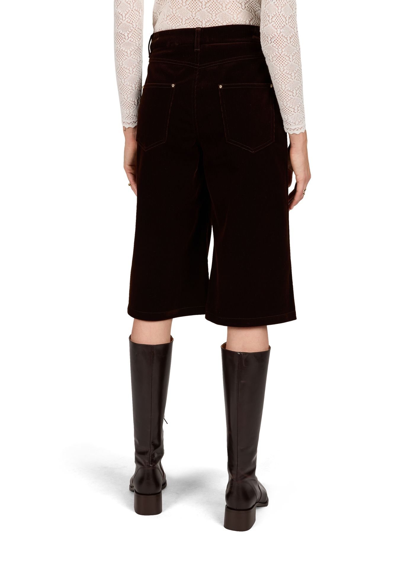 Corduroy Look Bermuda Shorts PETITE MENDIGOTE Brown