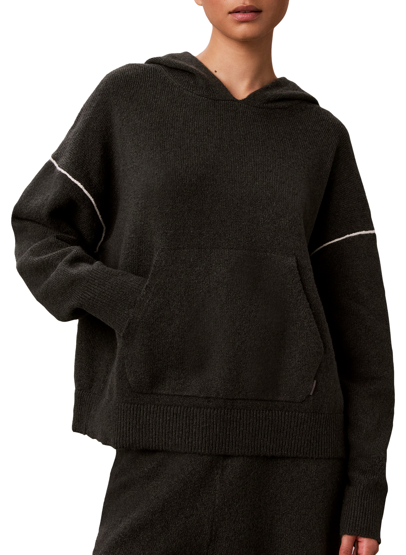 Pull droit à capuche  CALVIN KLEIN Gris