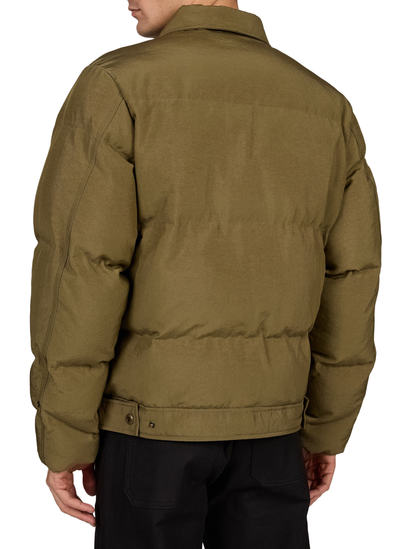 Straight puffer jacket with classic collar HUGO BLUE Khaki