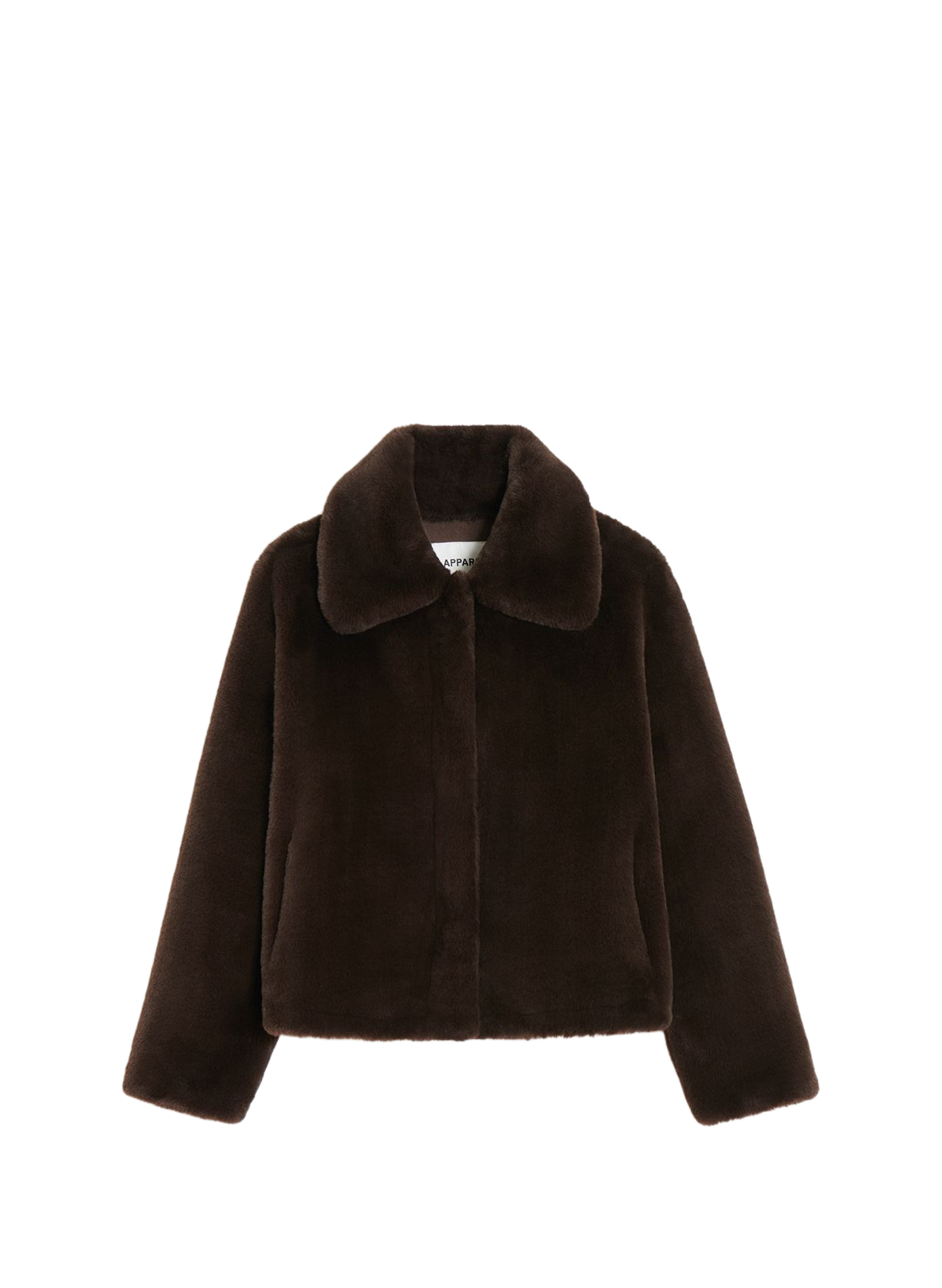 Coat with classic fur collar  Espresso