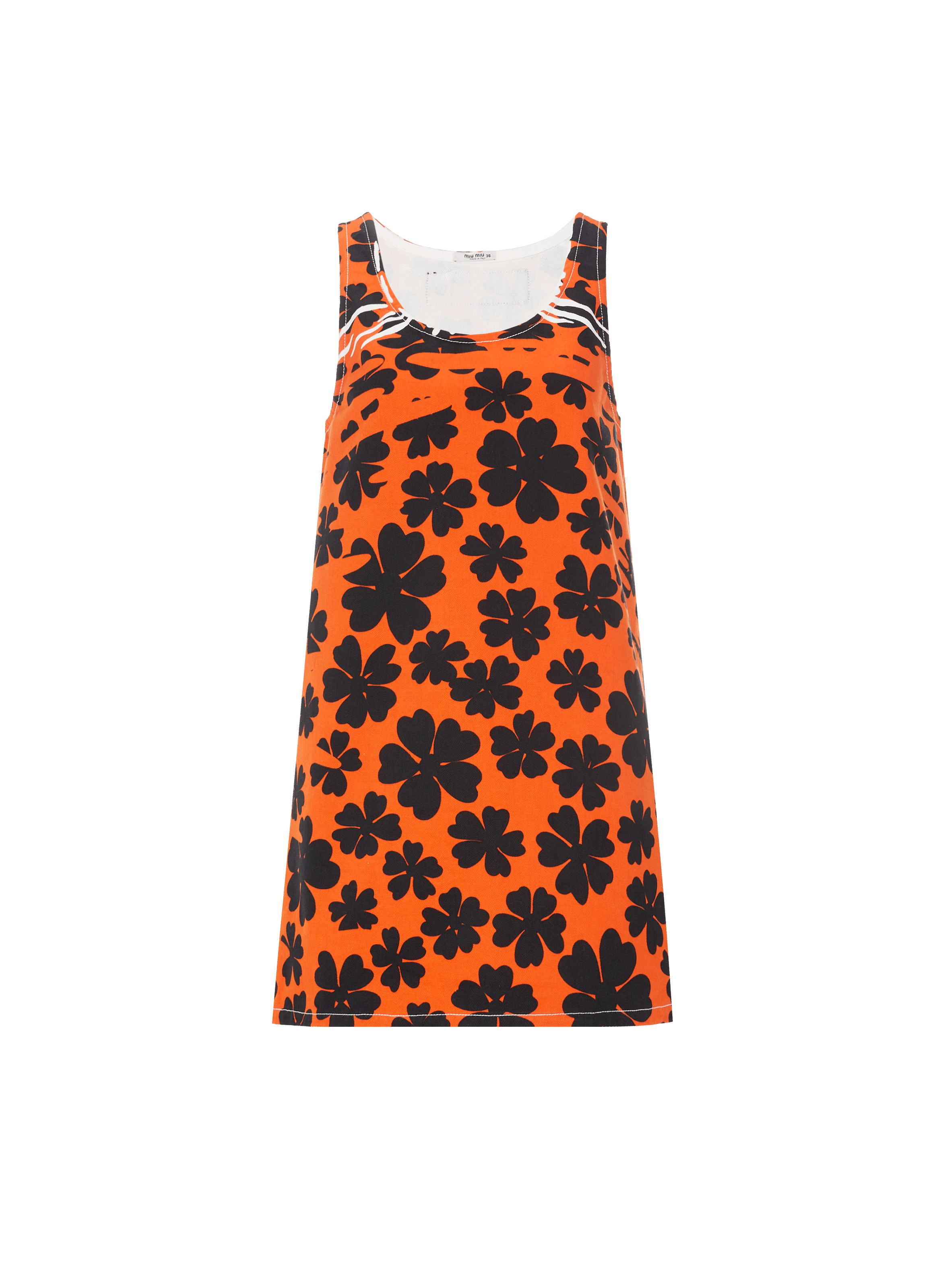 Robe courte à imprimé en coton denim