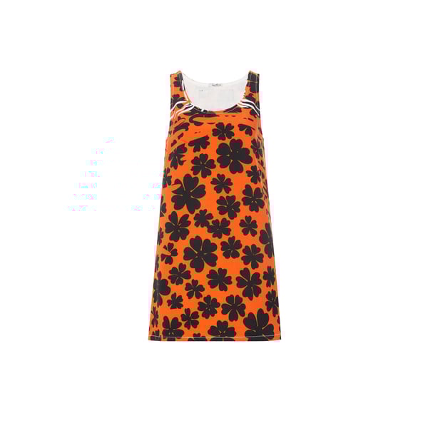 Robe courte à imprimé en coton denim