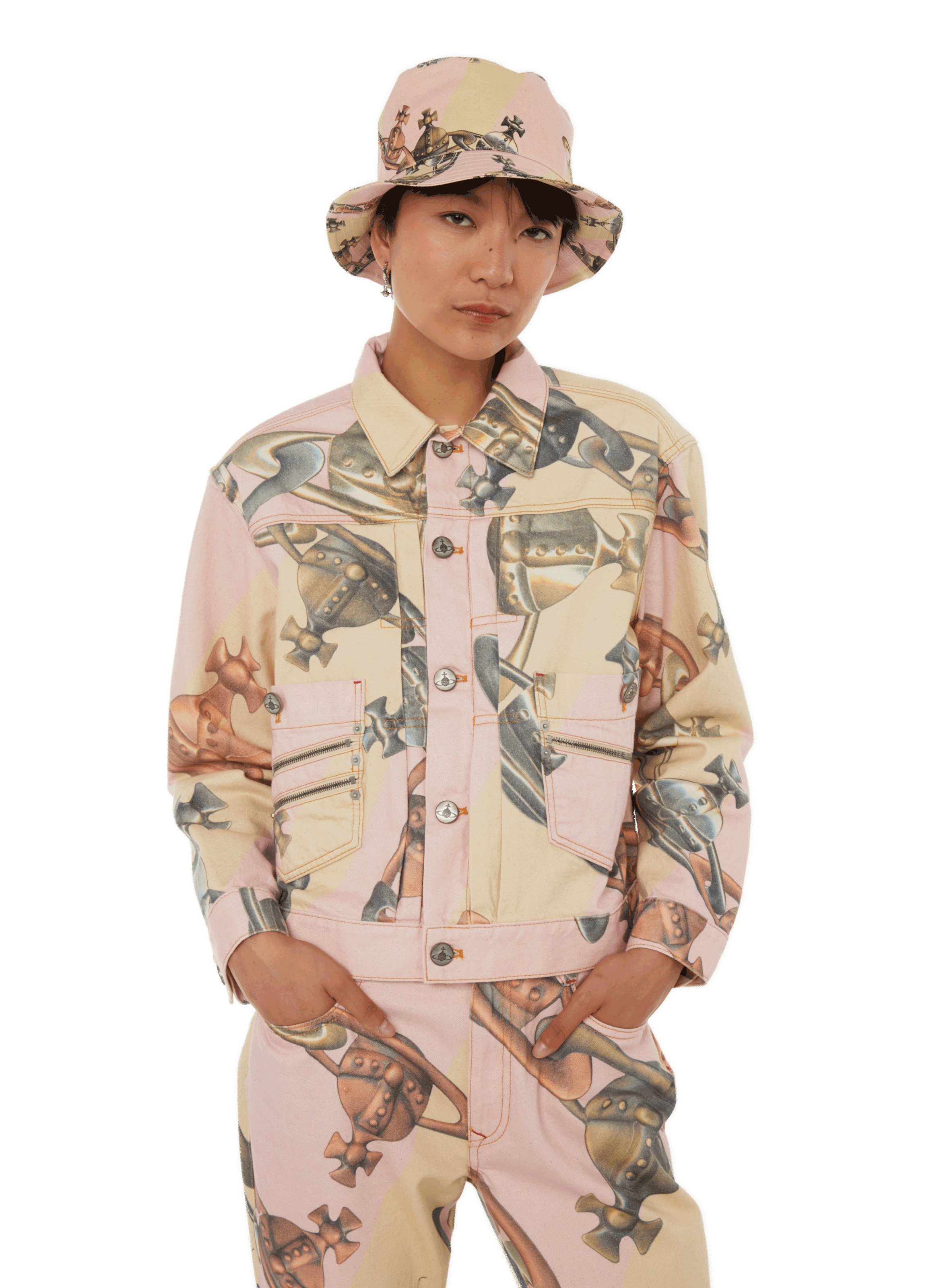 Veste en jean Marlene imprim� Orb VIVIENNE WESTWOOD