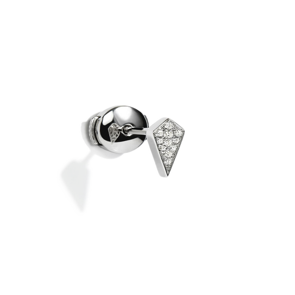 Statement Stairway Diamond And Silver Earring In Metallic