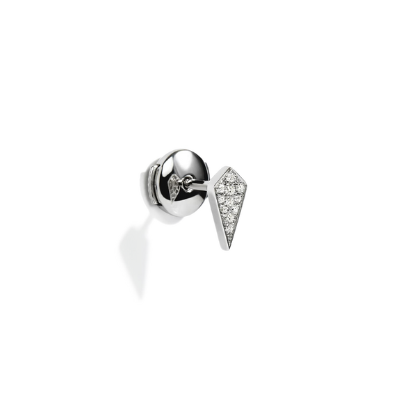Statement Stairway Diamond And Silver Earring In Metallic
