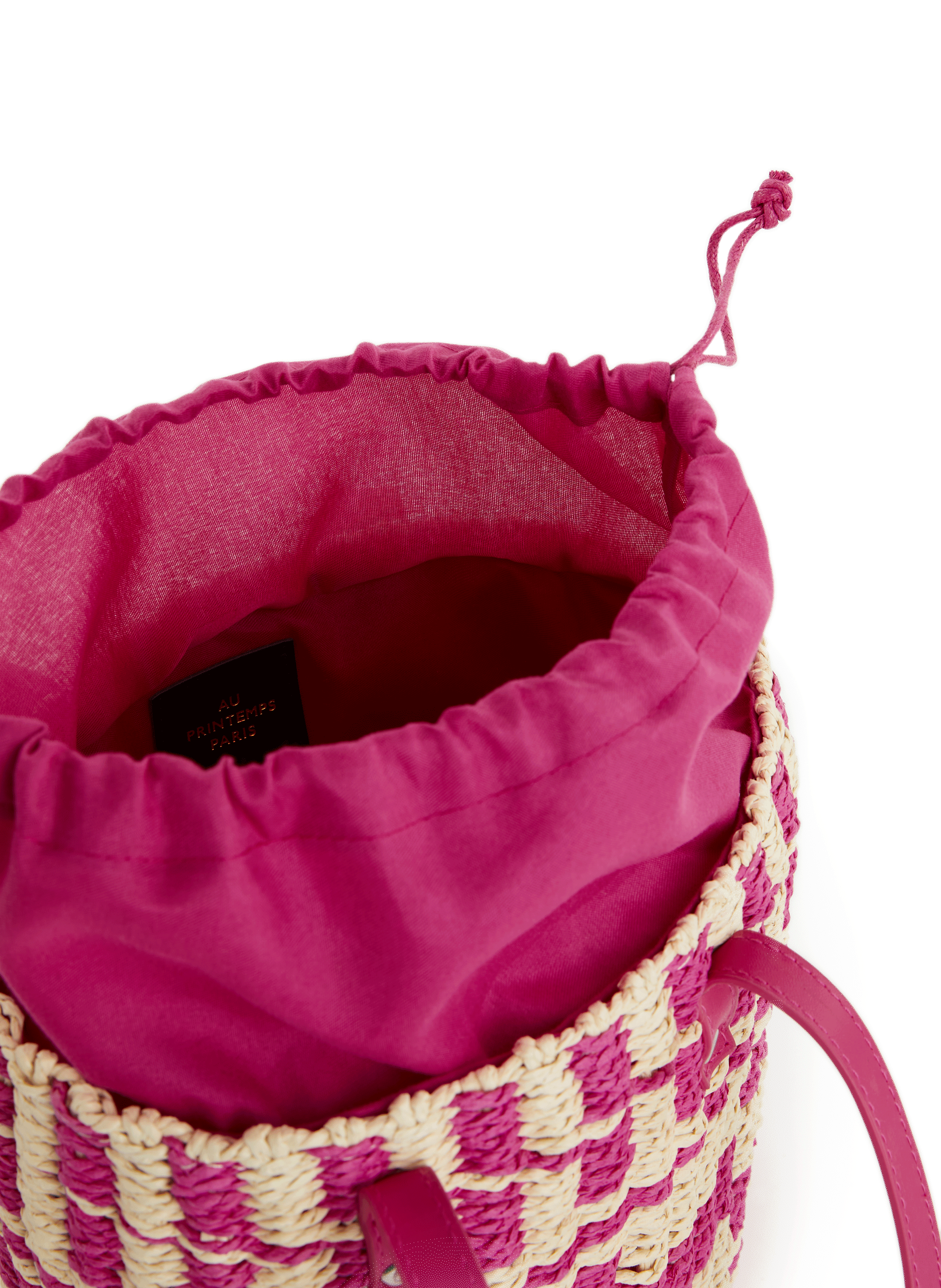 Straw basket bag  AU PRINTEMPS PARIS Pink