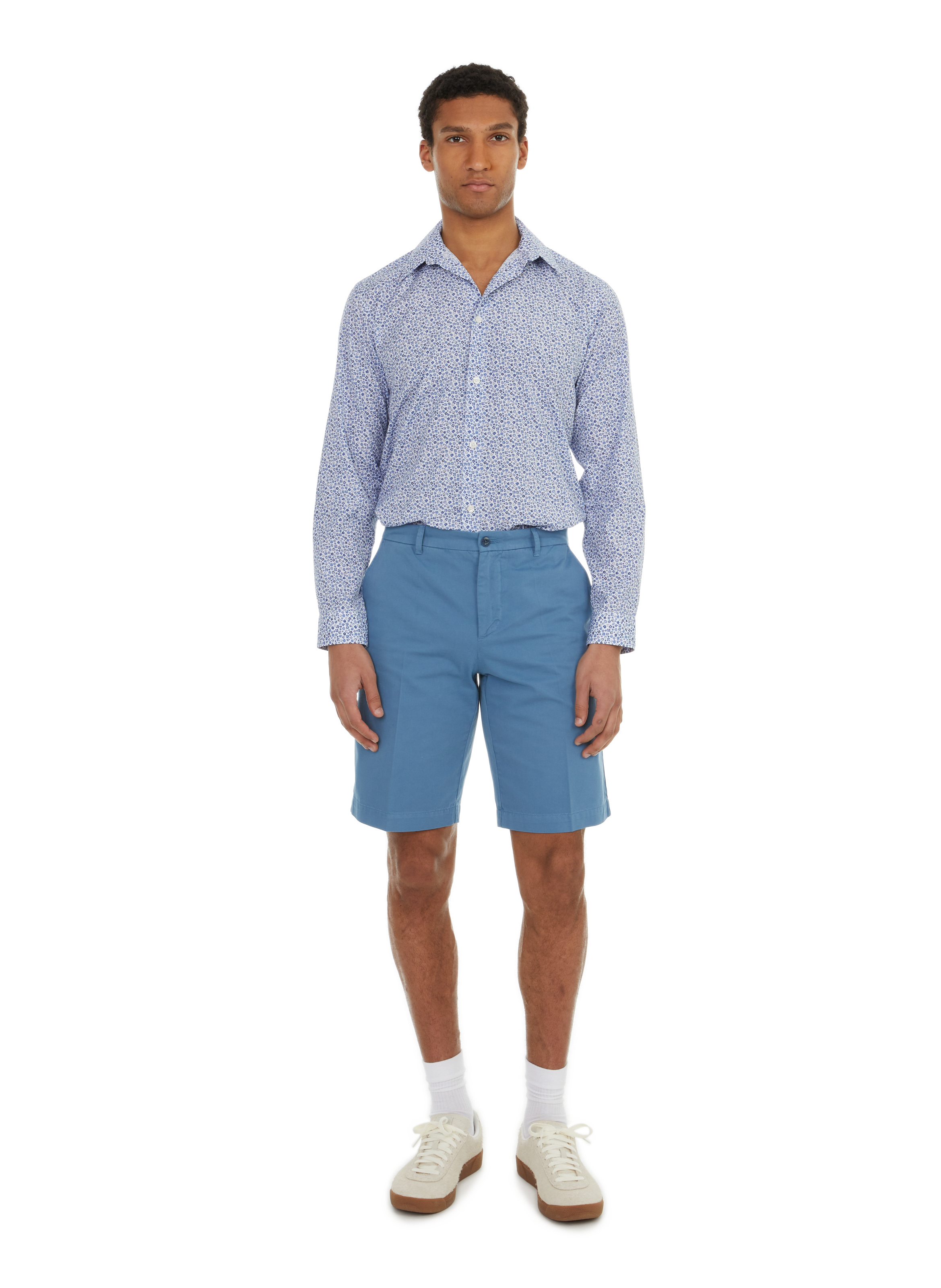 Printed cotton shirt AU PRINTEMPS PARIS Blue