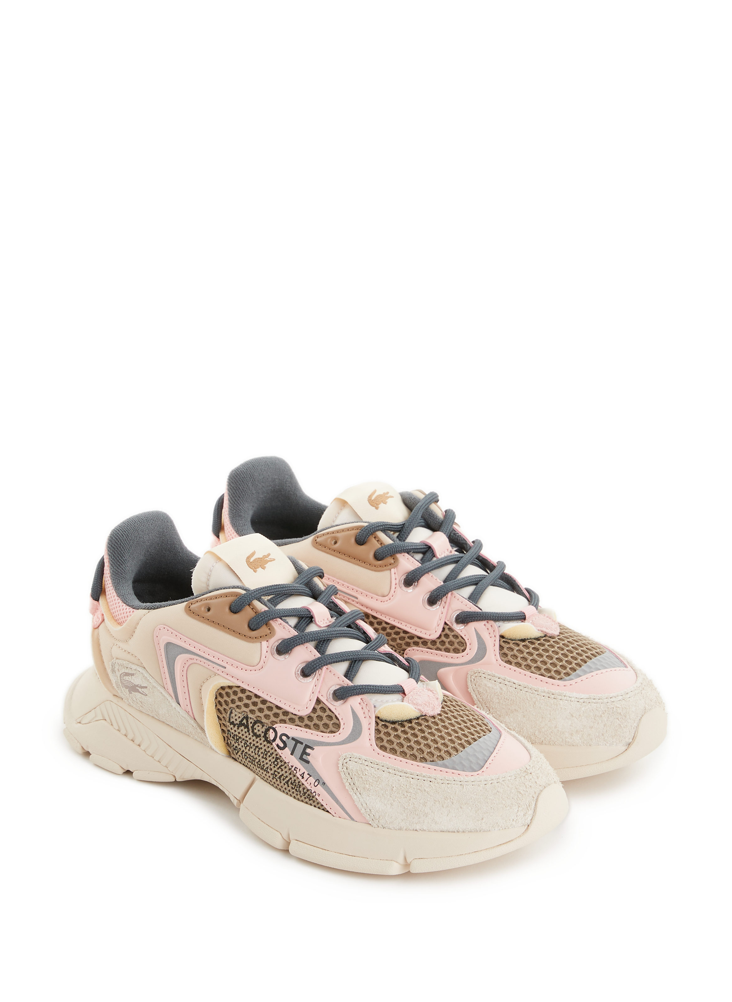 Bi-material sneakers LACOSTE Beige