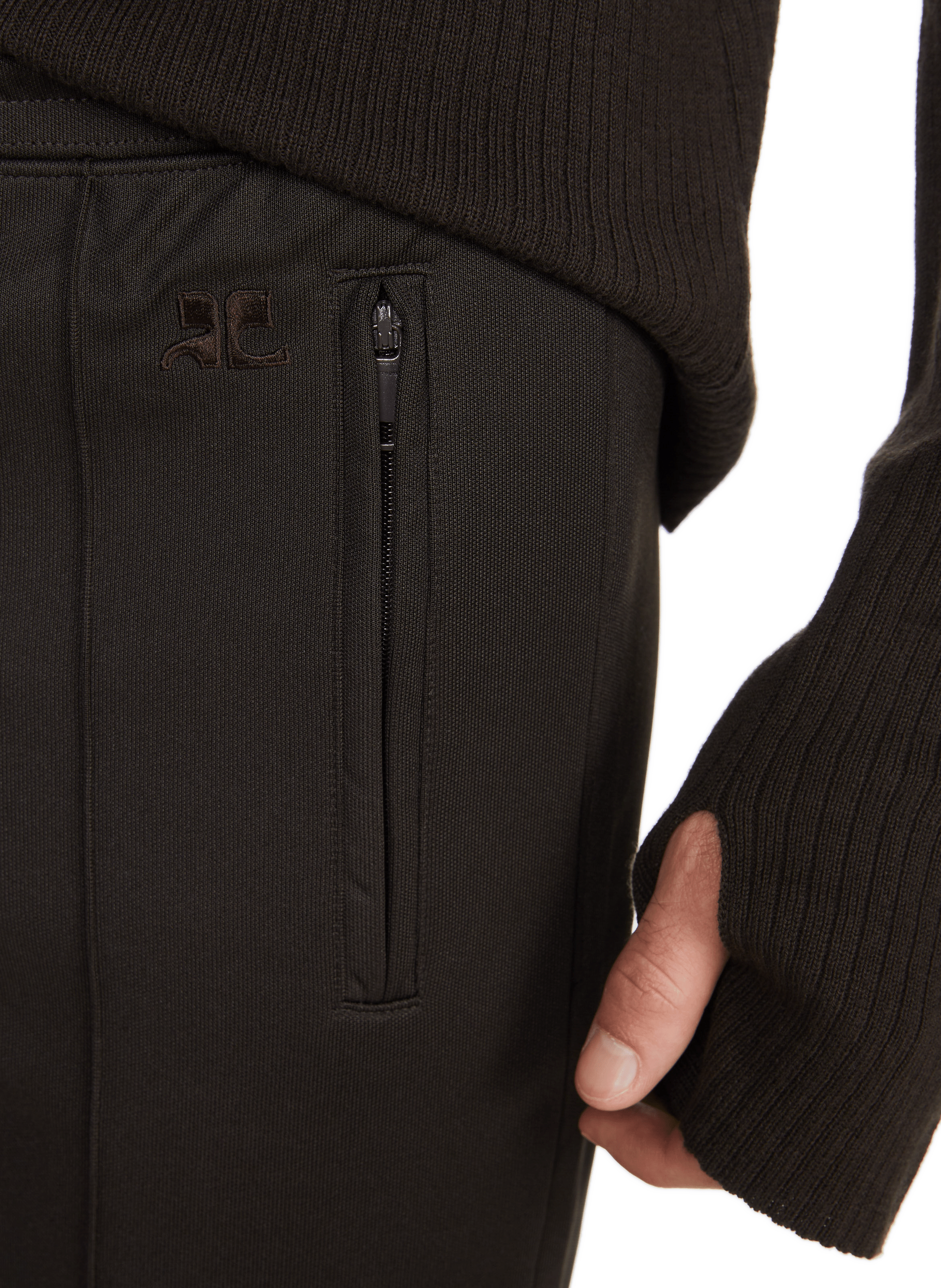 Straight leg logo pants COURRÈGES Brown