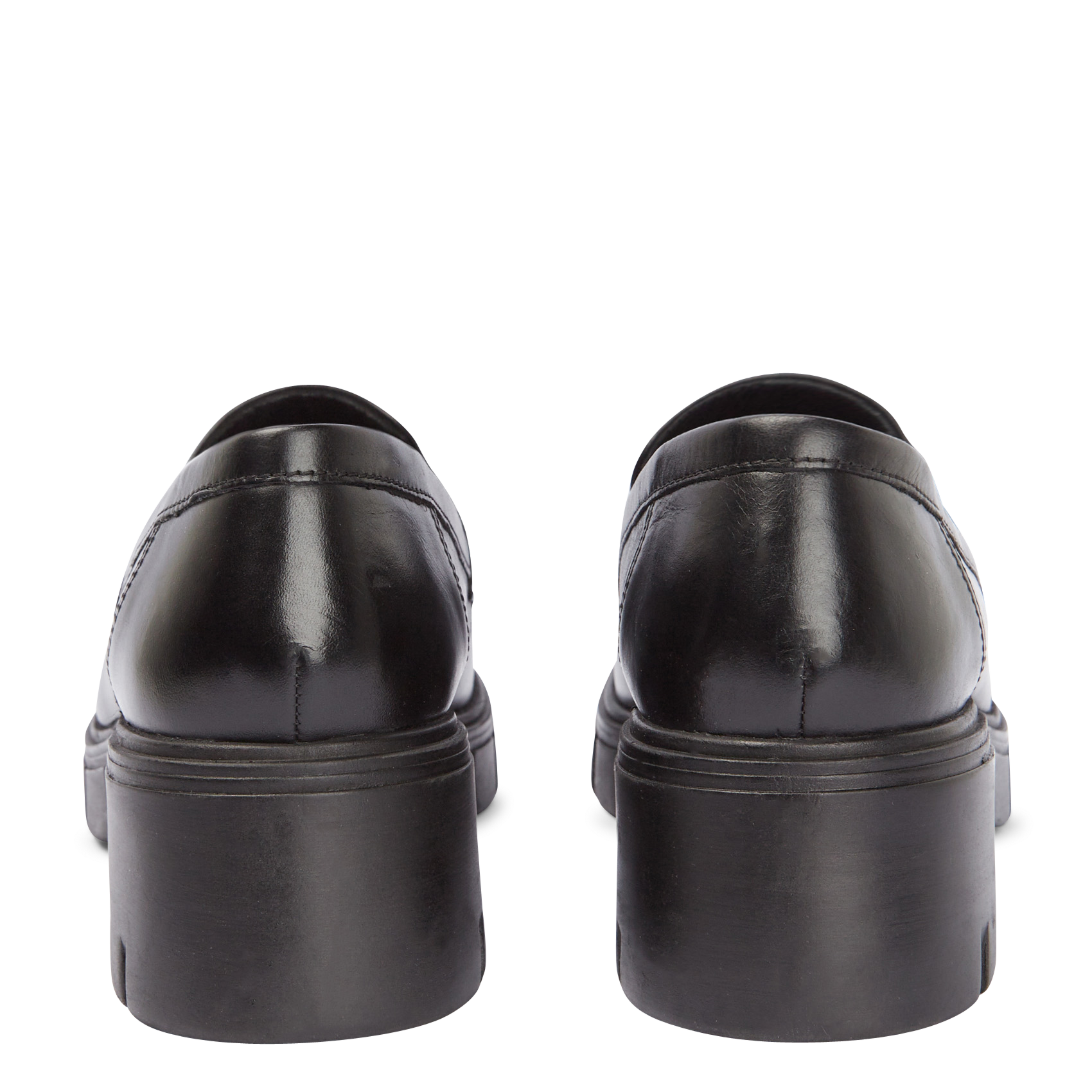 Mocassins crantés à talons en cuir aron JONAK Noir