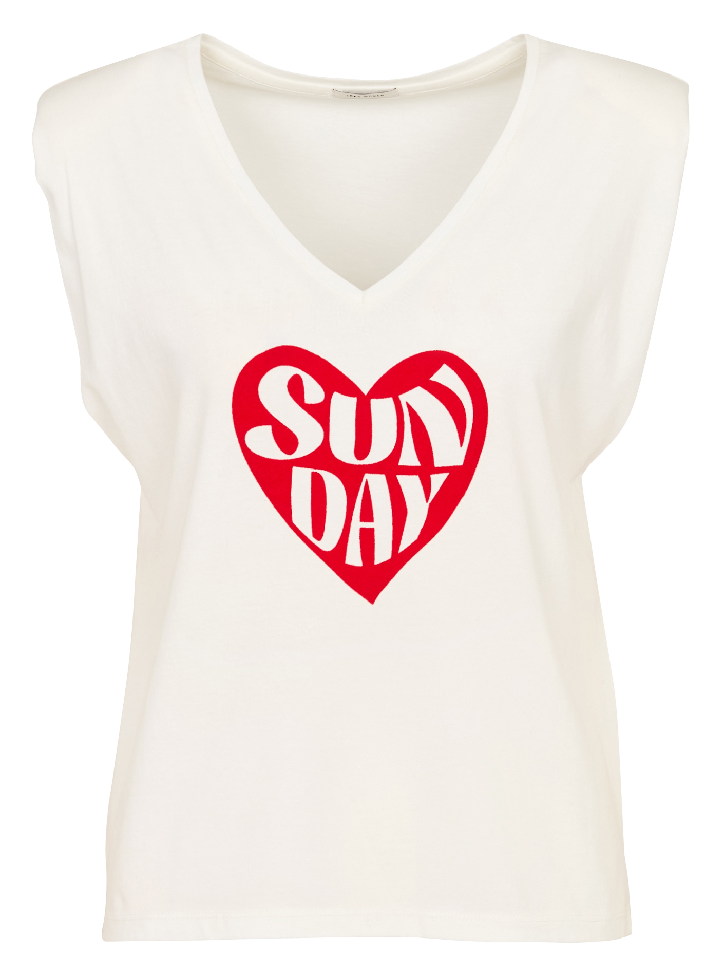 Tee-shirt col v en coton IKKS Blanc