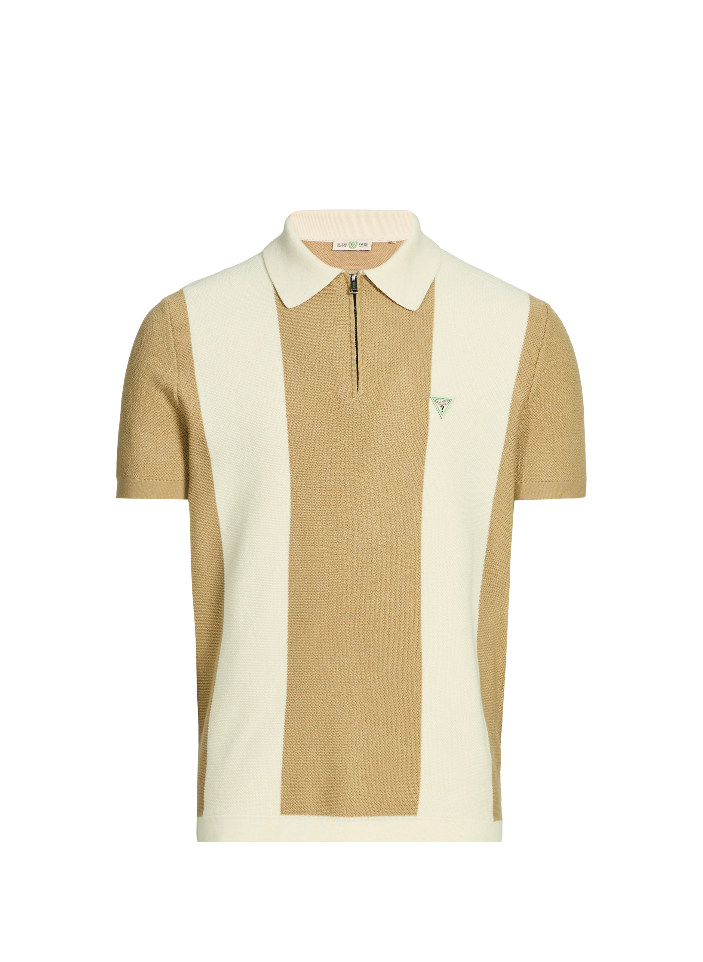 Polo en maille rayé GUESS Beige