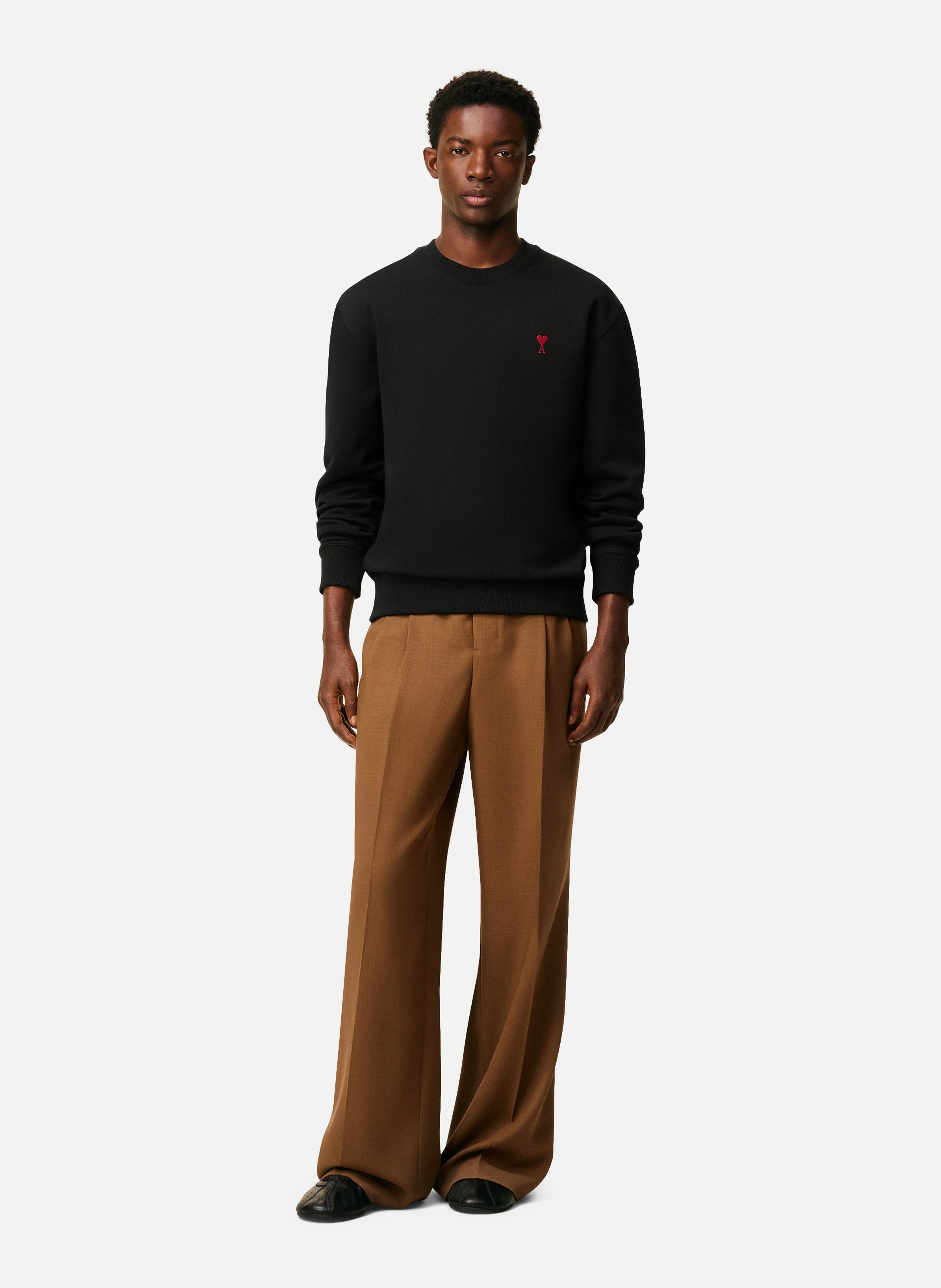 Sweatshirt ami de coeur rouge unisexe AMI PARIS Noir