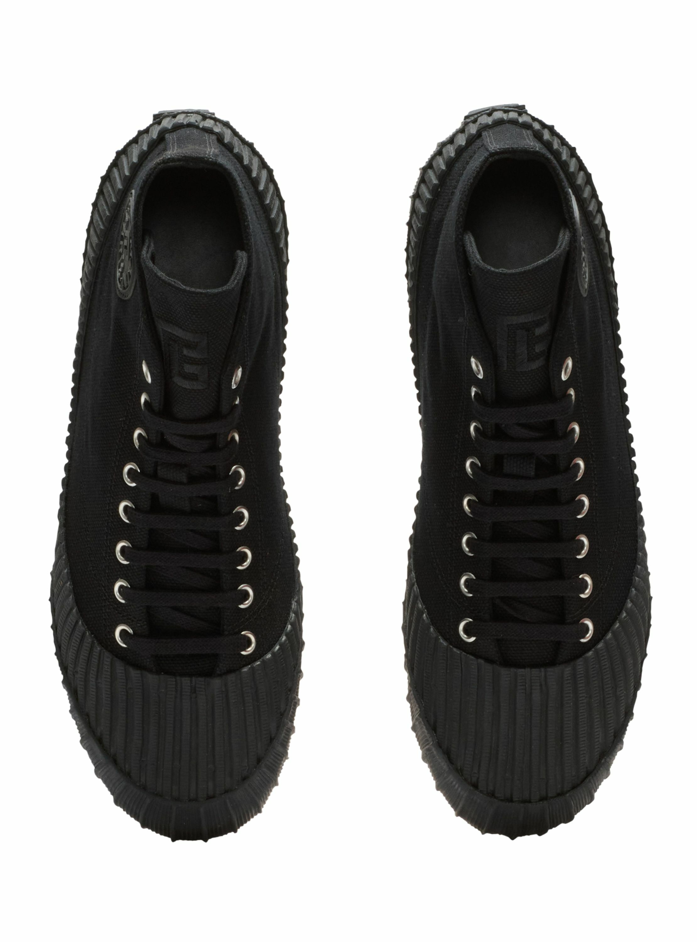 Sneakers riff low en toile BALMAIN Noir