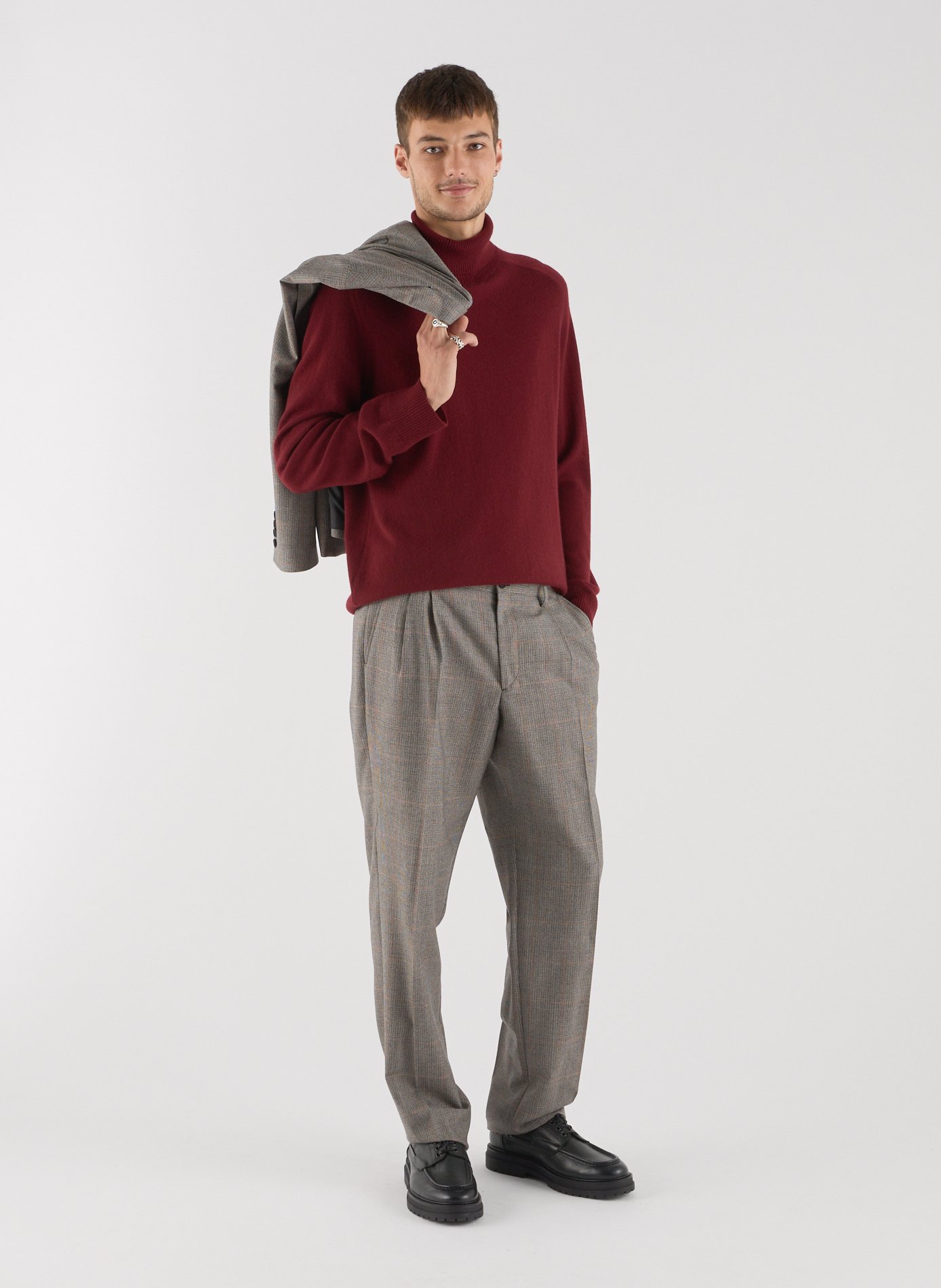 Pull Cawai col montant en cachemire SAISON 1865 Rouge