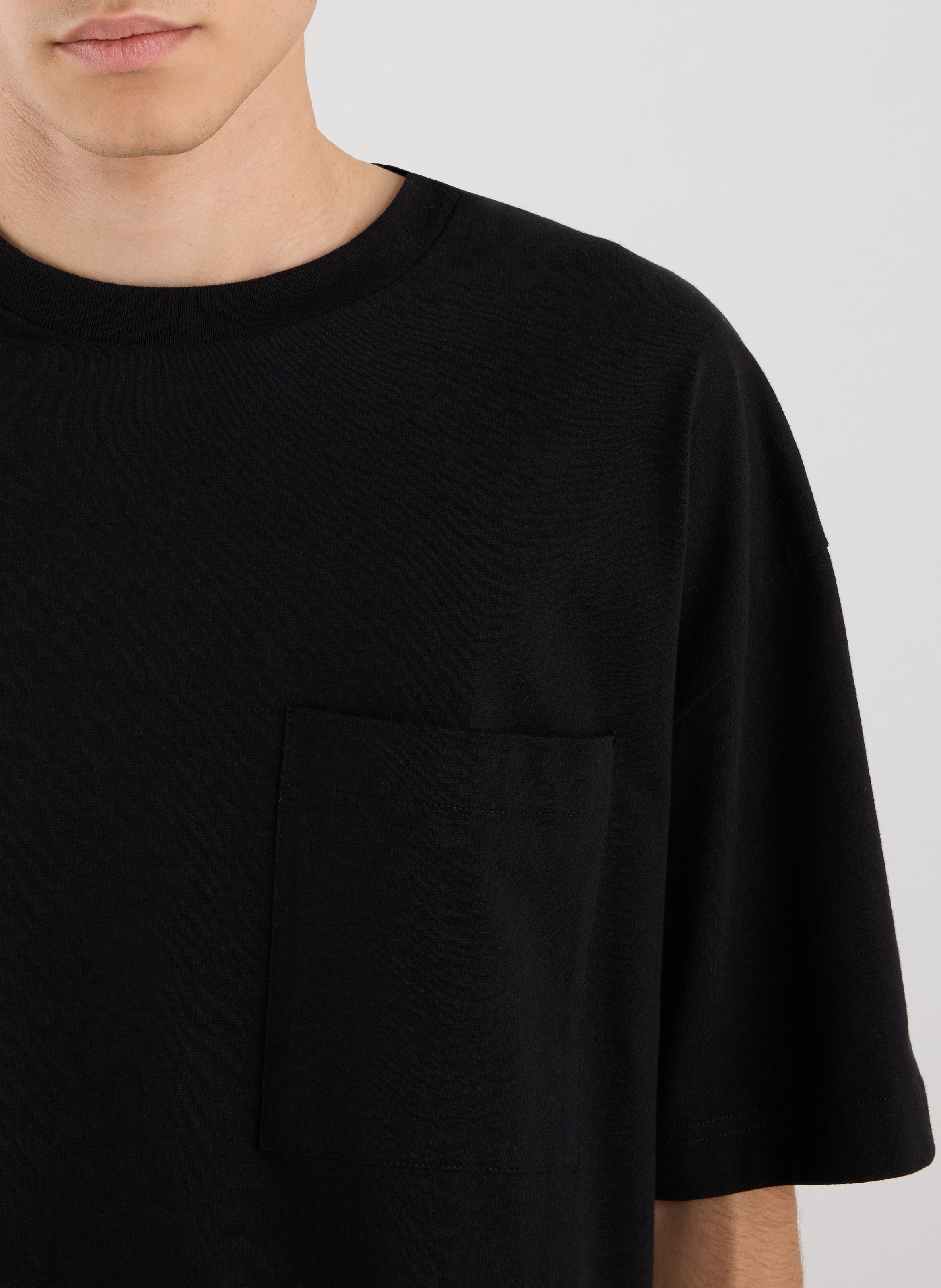 T-shirt Bart col rond en coton SAISON 1865 Noir